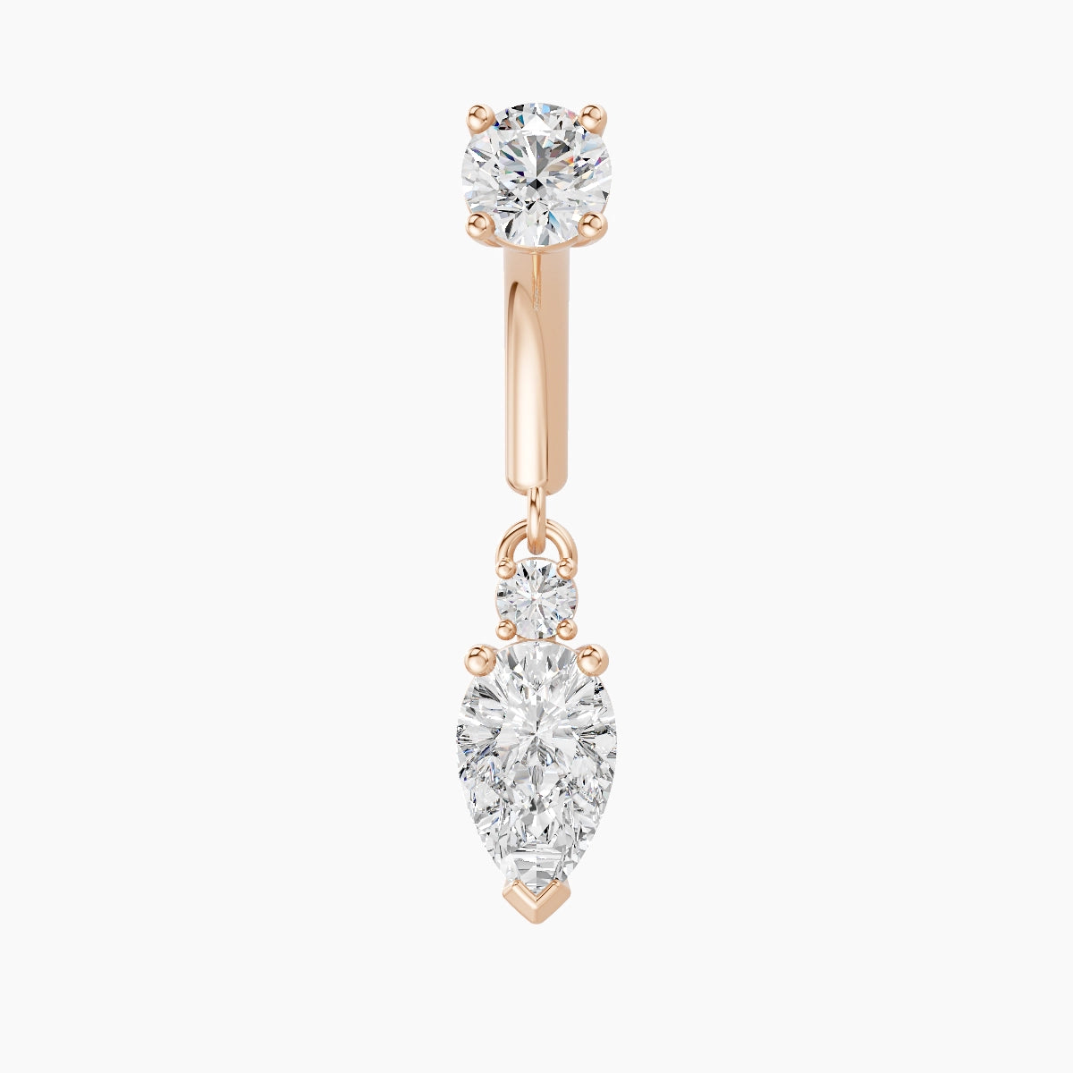 Skadi | Piercing Rook Diamant Or Rose 18k Hypoallergénique 7 mm 6 mm