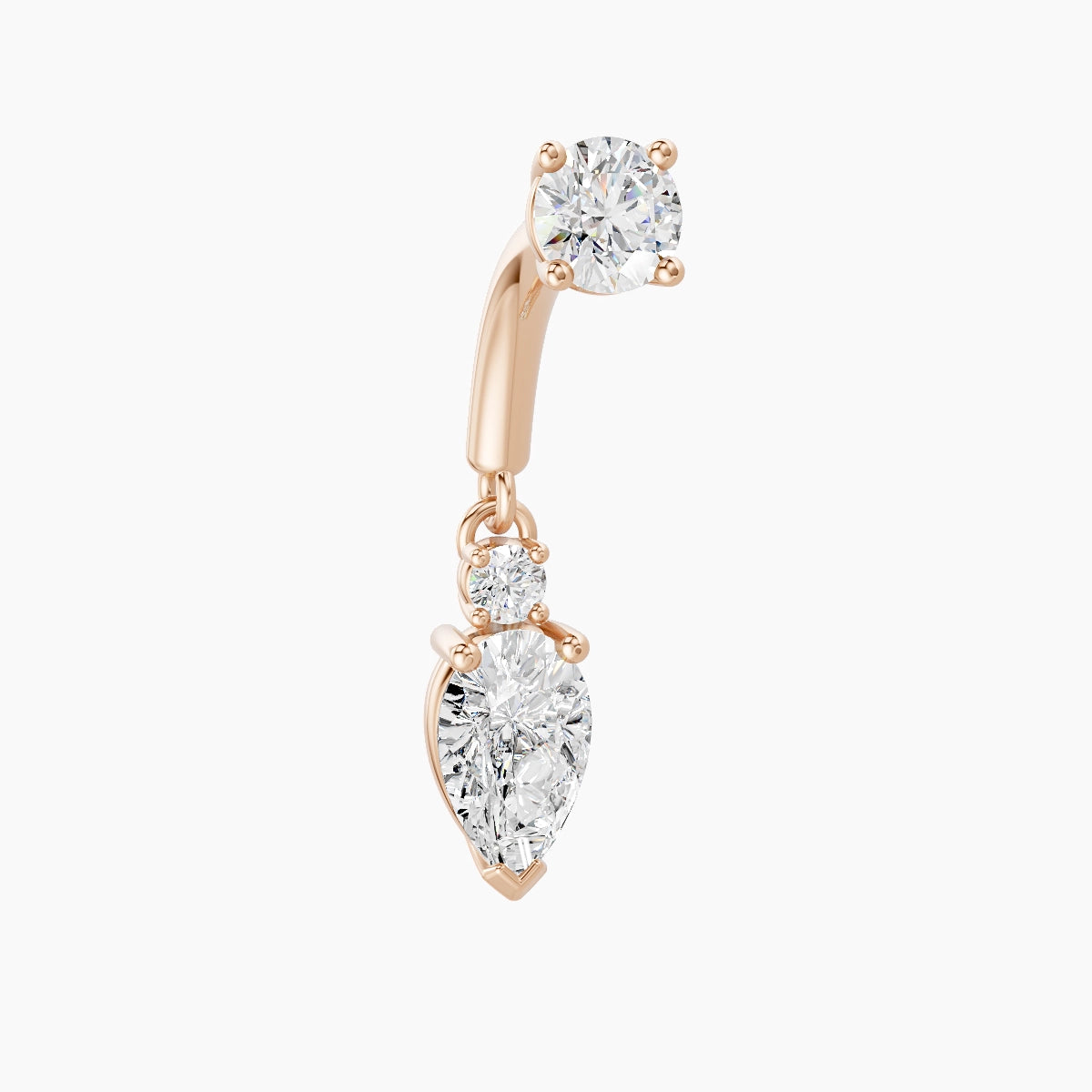 Skadi | Piercing Rook Diamant Or Rose 18k Hypoallergénique 7 mm 6 mm