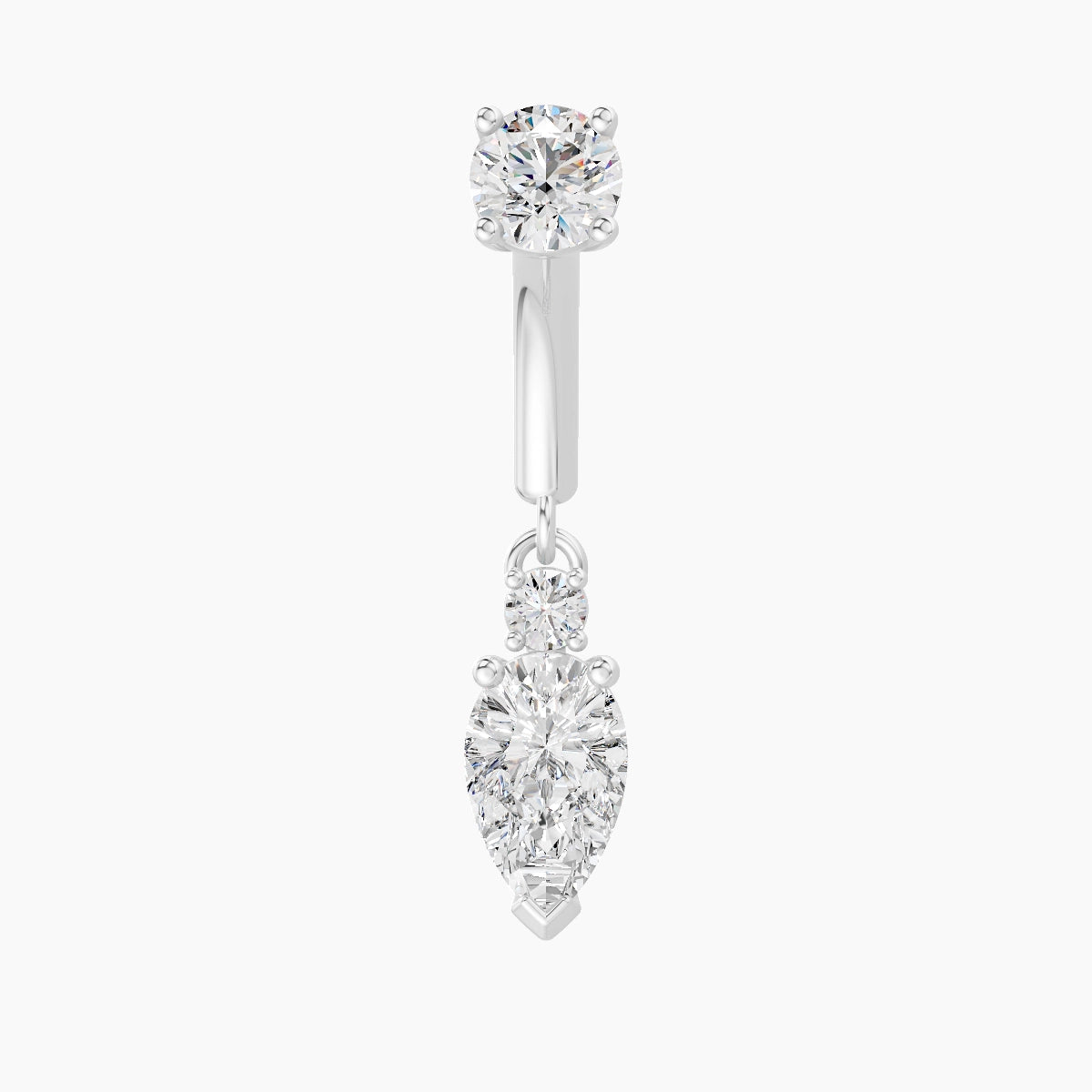 Skadi | Piercing Rook Diamant Or Blanc 18k Hypoallergénique 7 mm 6 mm