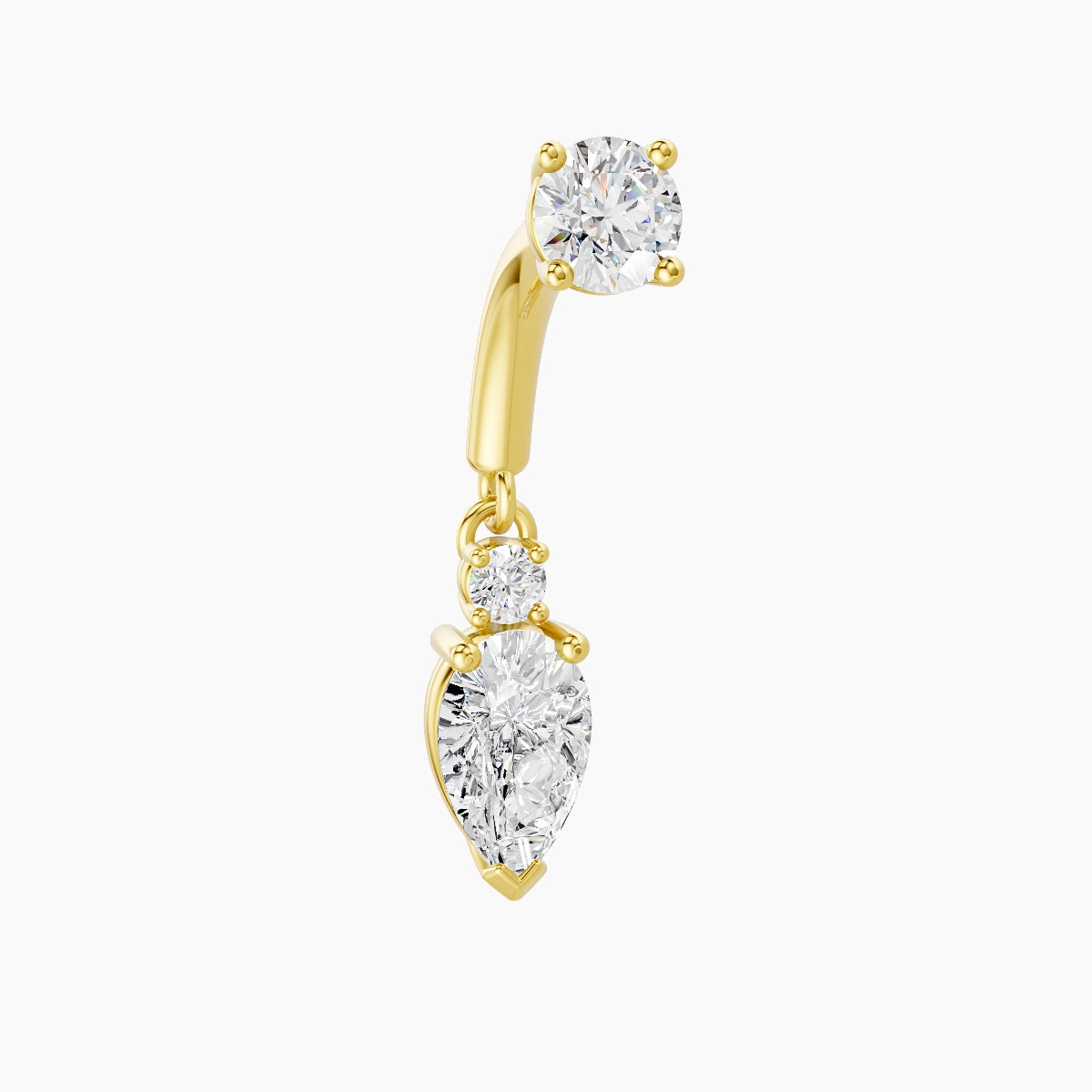 Skadi | Piercing Rook Diamant Or Jaune 18k Hypoallergénique 7 mm 6 mm