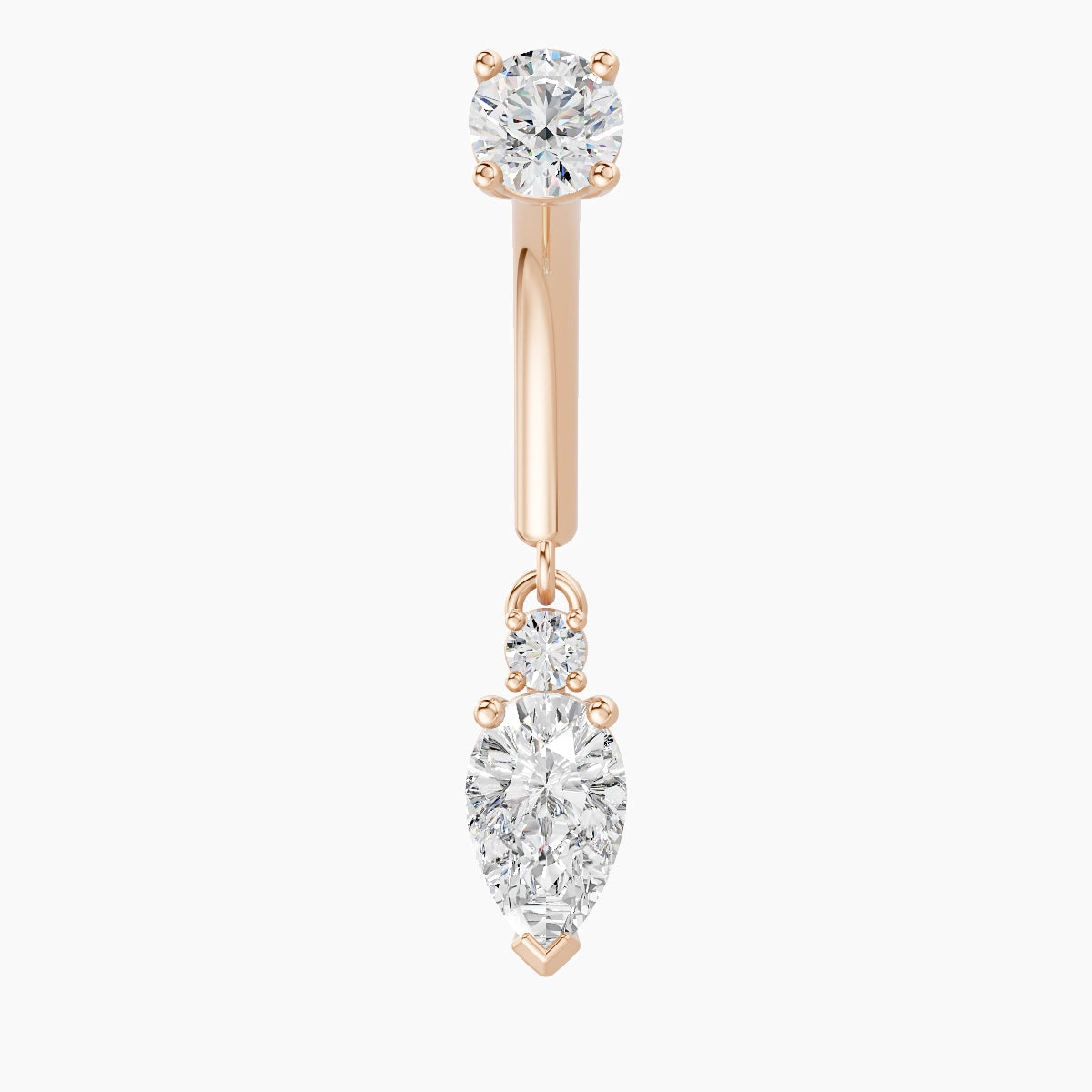 Skadi | Piercing Rook Diamant Or Rose 18k Hypoallergénique 7 mm 8 mm