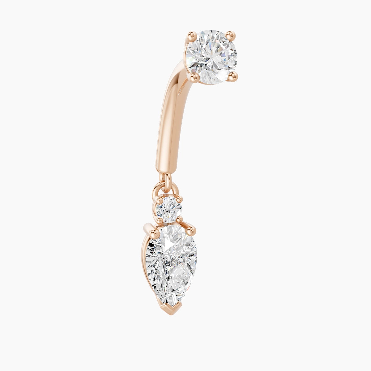 Skadi | Piercing Rook Diamant Or Rose 18k Hypoallergénique 7 mm 8 mm