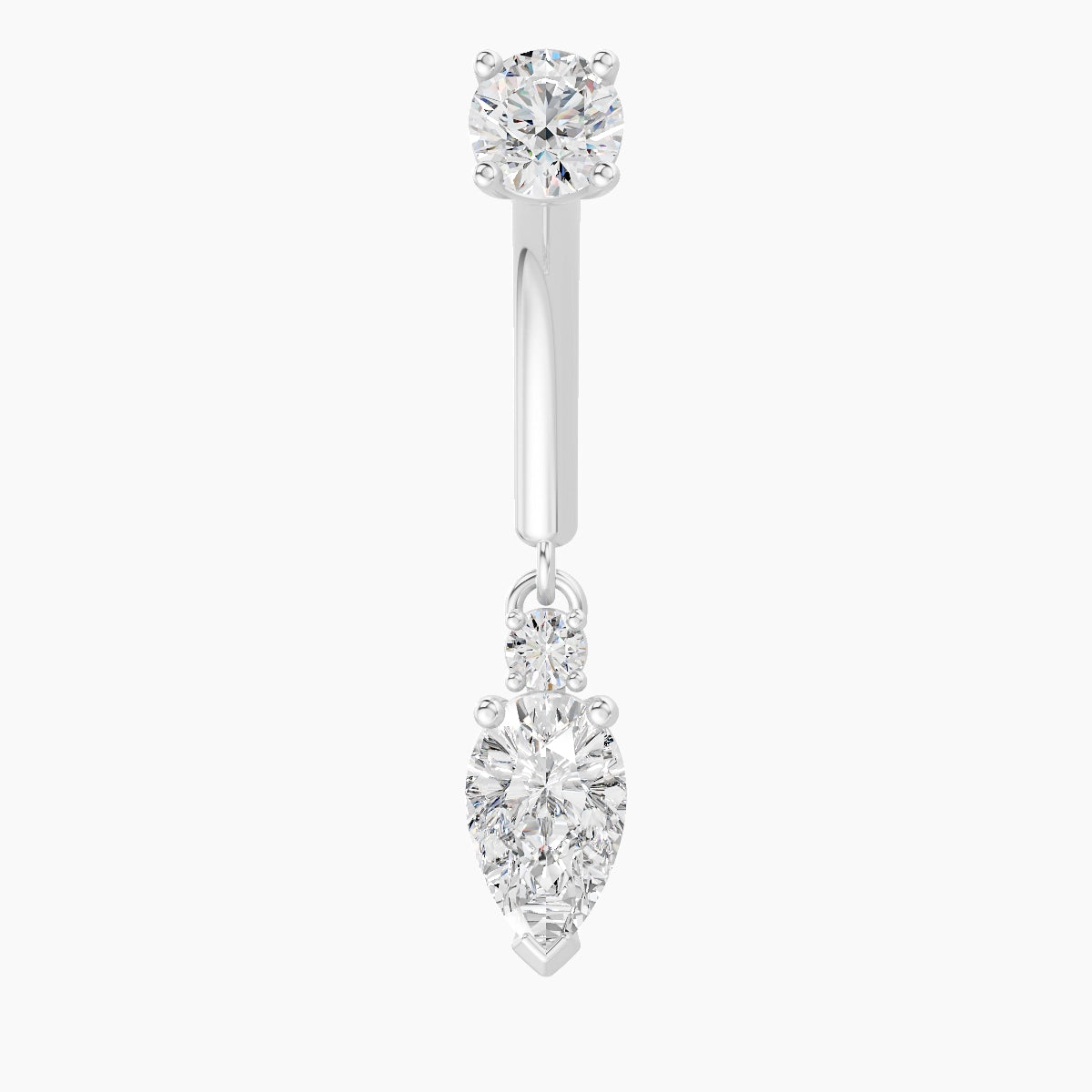 Skadi | Piercing Rook Diamant Or Blanc 18k Hypoallergénique 7 mm 8 mm