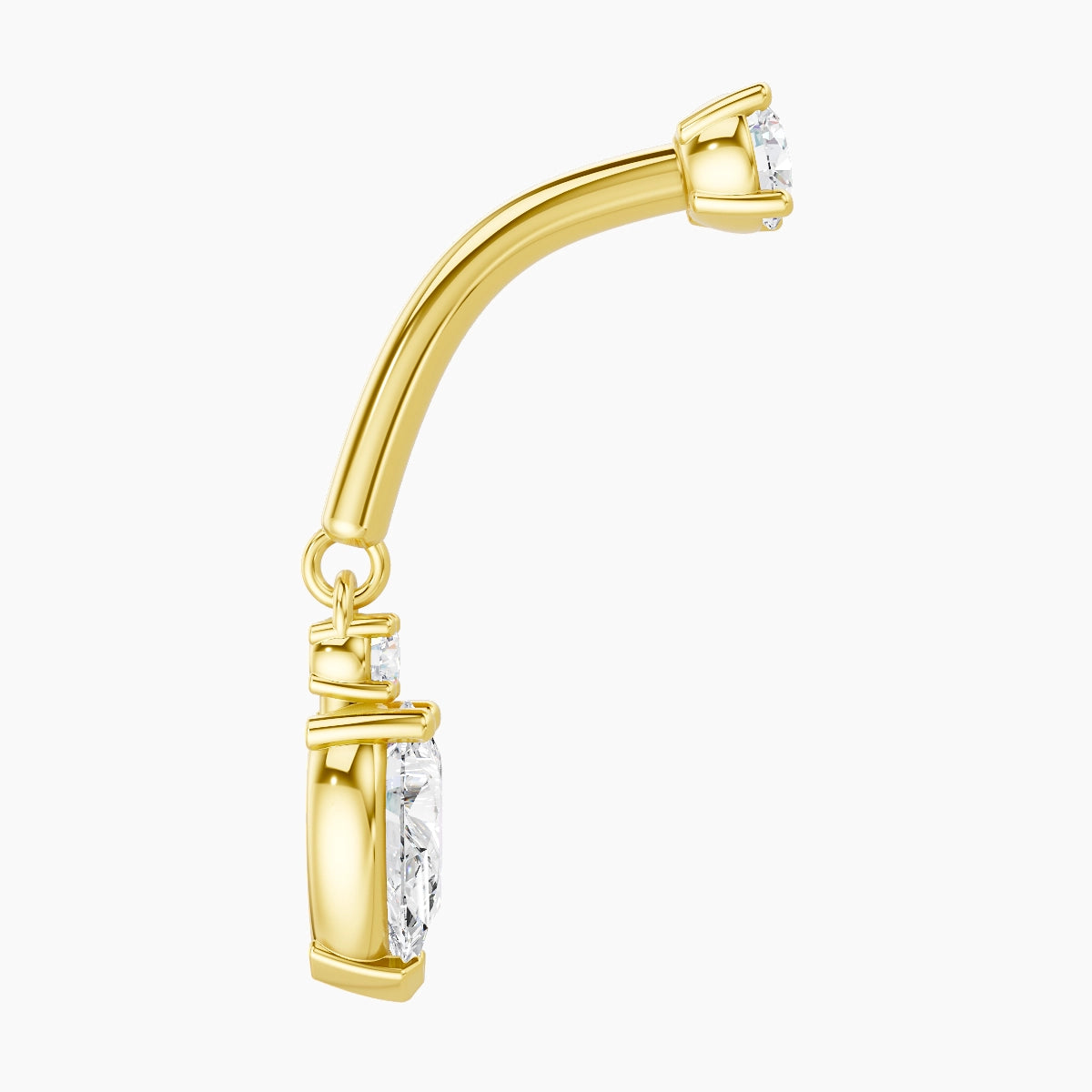 Skadi | Piercing Rook Diamant Or Jaune 18k Hypoallergénique 7 mm 8 mm