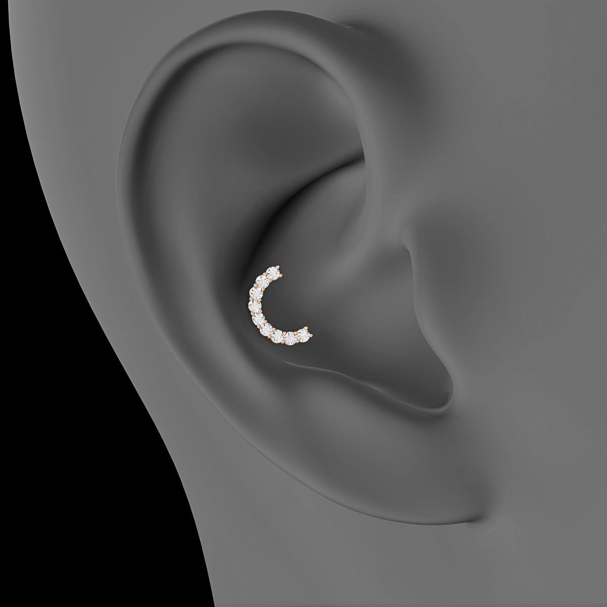 Sophia | 18k Rose Gold 5 mm Diamond Conch Piercing