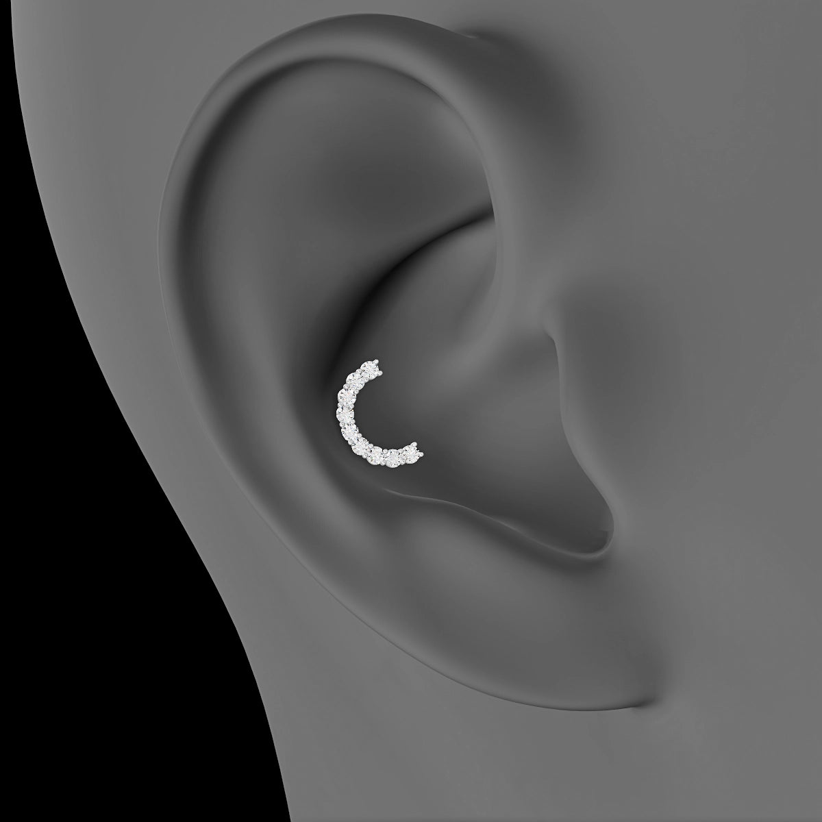 Sophia | 18k White Gold 6.5 mm Diamond Conch Piercing