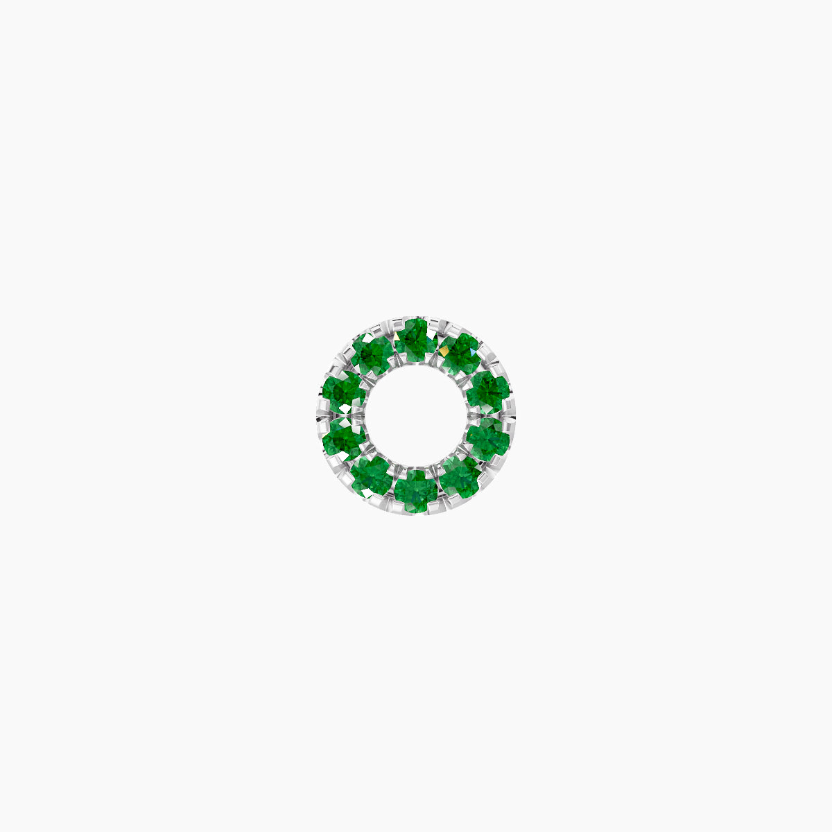 Sulis | 18k White Gold 5 mm 5 mm Emerald Piercing
