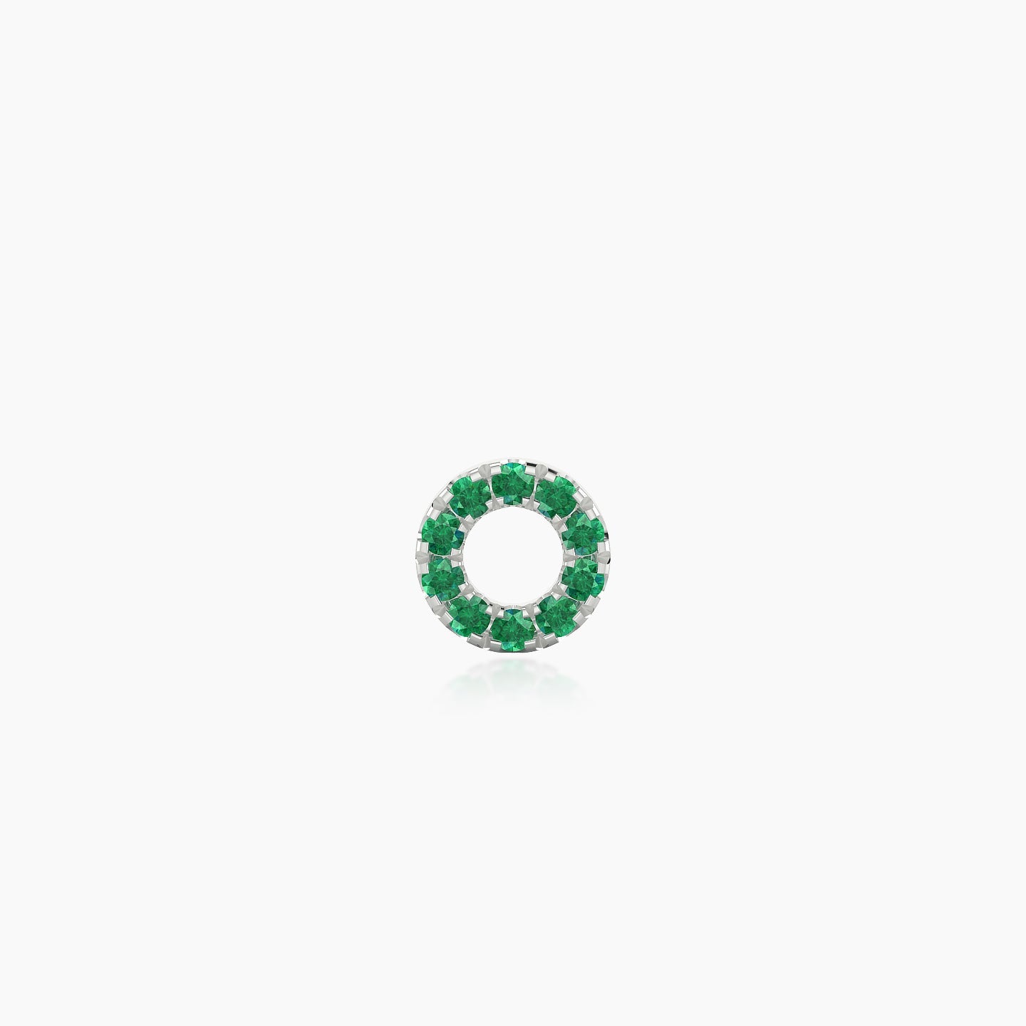 Sulis | 18k White Gold 5 mm 5 mm Emerald Piercing