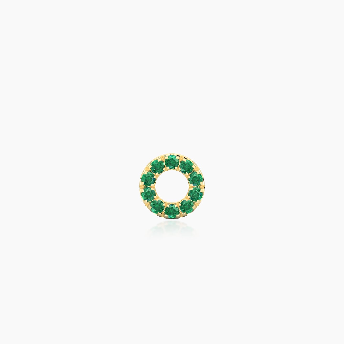 Sulis | 18k Yellow Gold 5 mm 5 mm Emerald Piercing