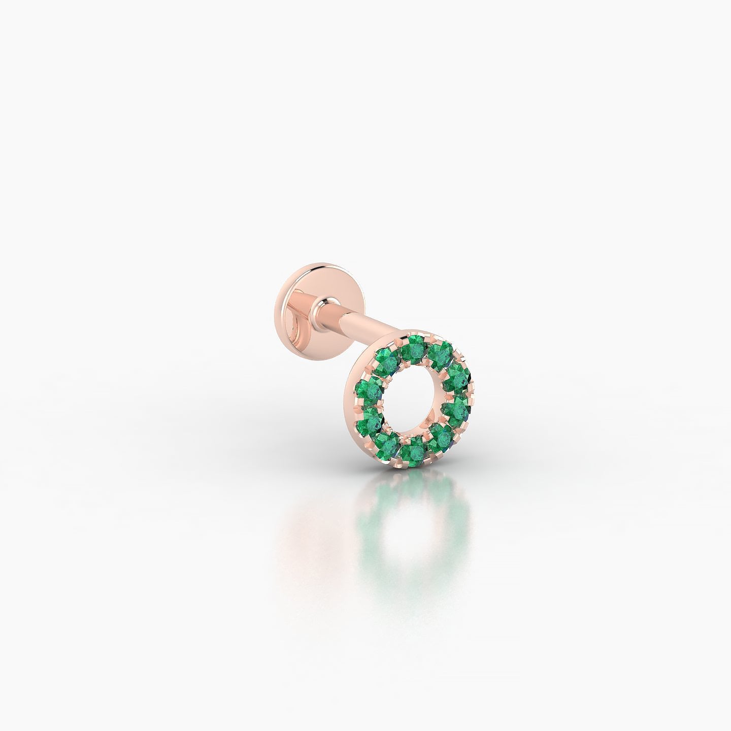 Sulis | 18k Rose Gold 5 mm 5 mm Emerald Piercing