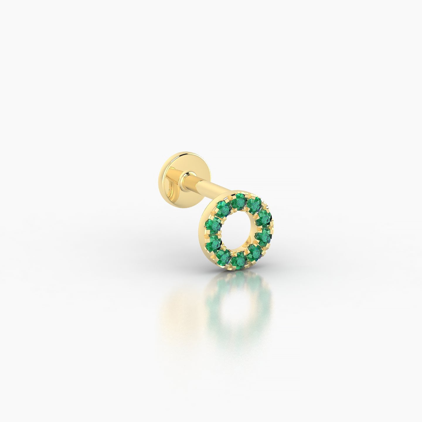 Sulis | 18k Yellow Gold 5 mm 5 mm Emerald Piercing