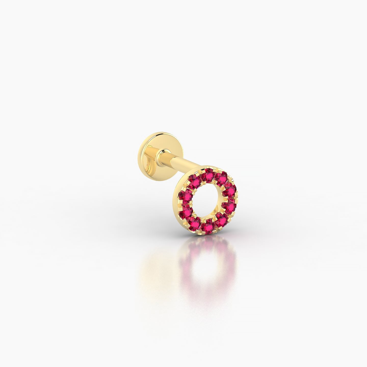 Sulis | 18k Yellow Gold 5 mm 5 mm Ruby Piercing