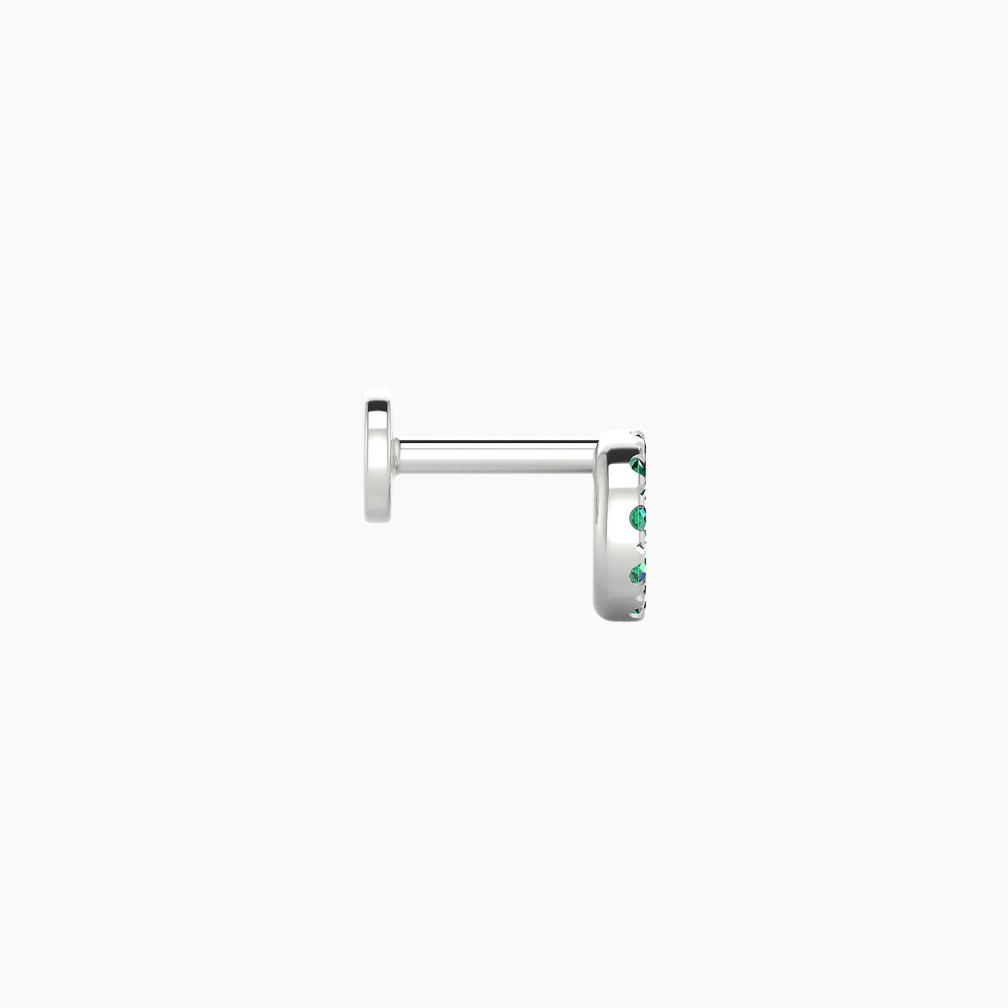 Sulis | 18k White Gold 5 mm 5 mm Emerald Piercing