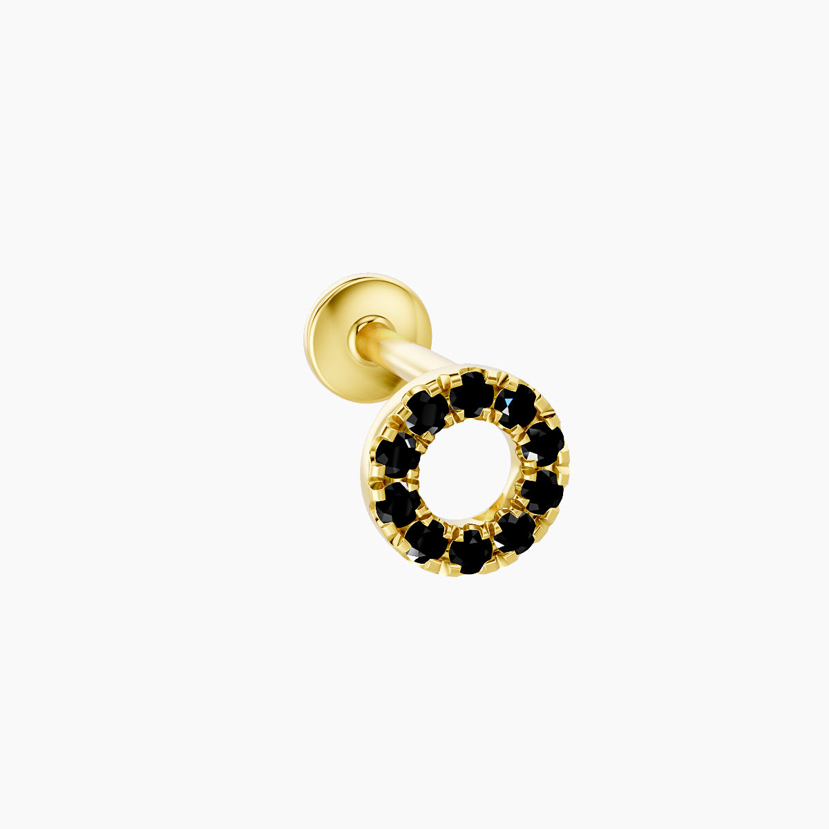 Sulis | 18k Yellow Gold 6.5 mm 5 mm Black Diamond Piercing