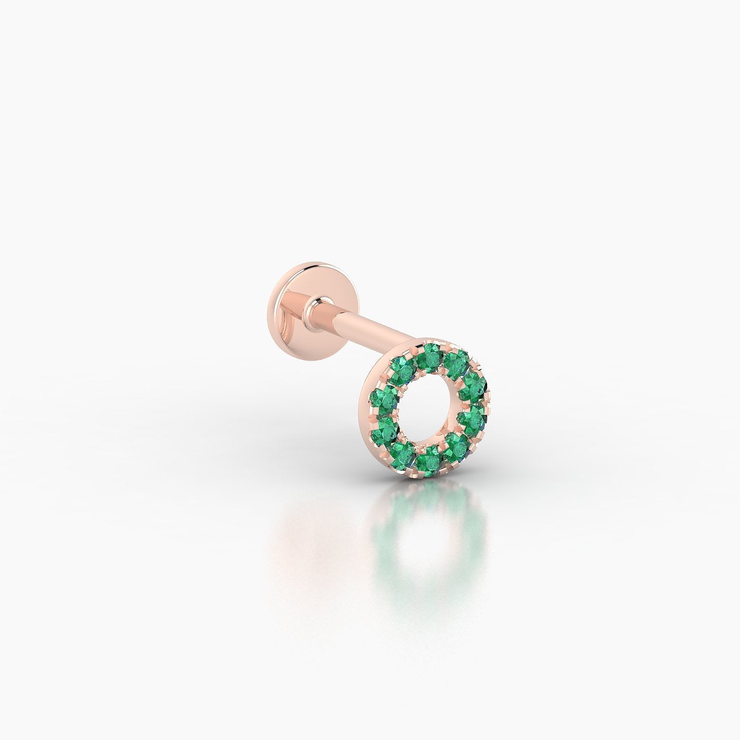 Sulis | 18k Rose Gold 6.5 mm 5 mm Emerald Piercing