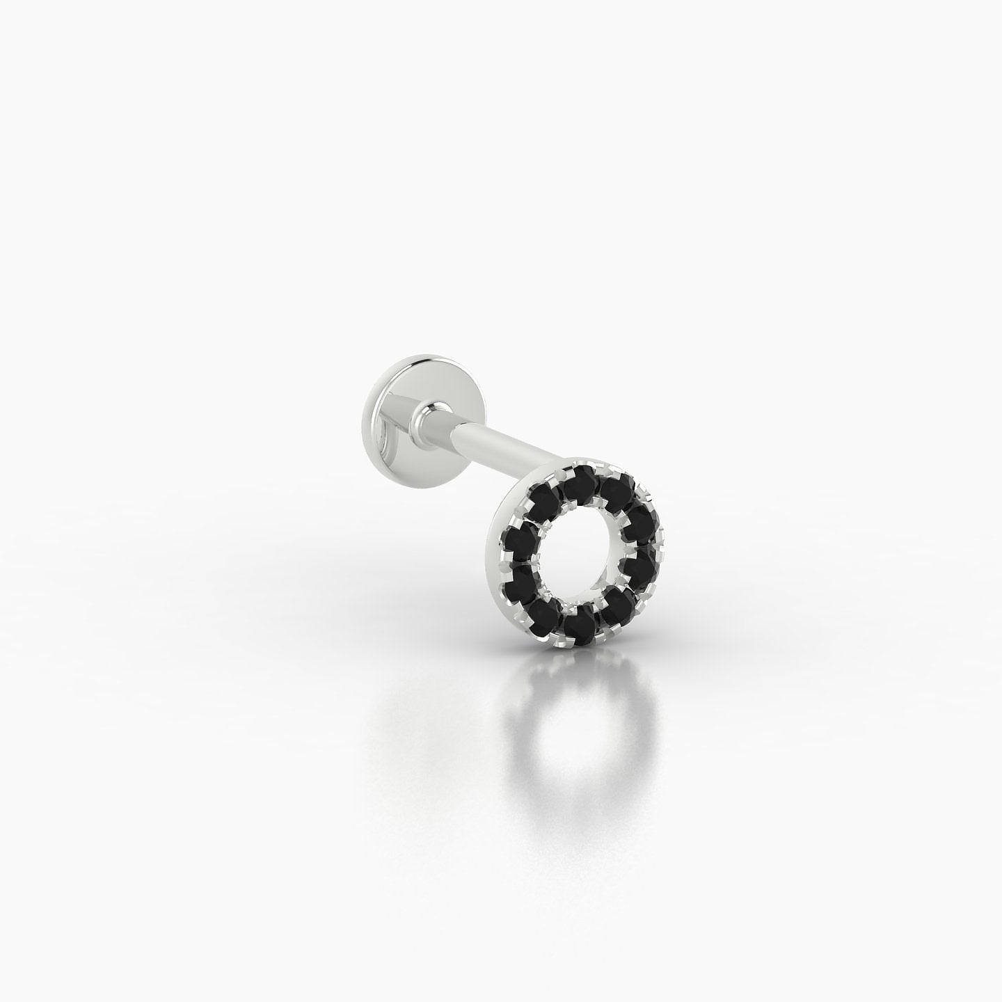 Sulis | 18k White Gold 6.5 mm 5 mm Black Diamond Piercing