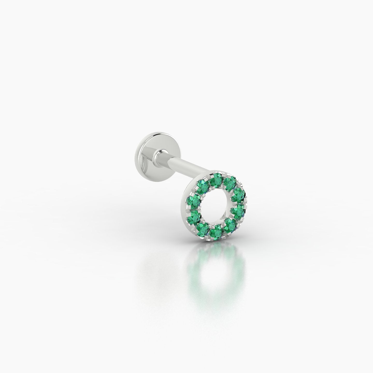 Sulis | 18k White Gold 6.5 mm 5 mm Emerald Piercing