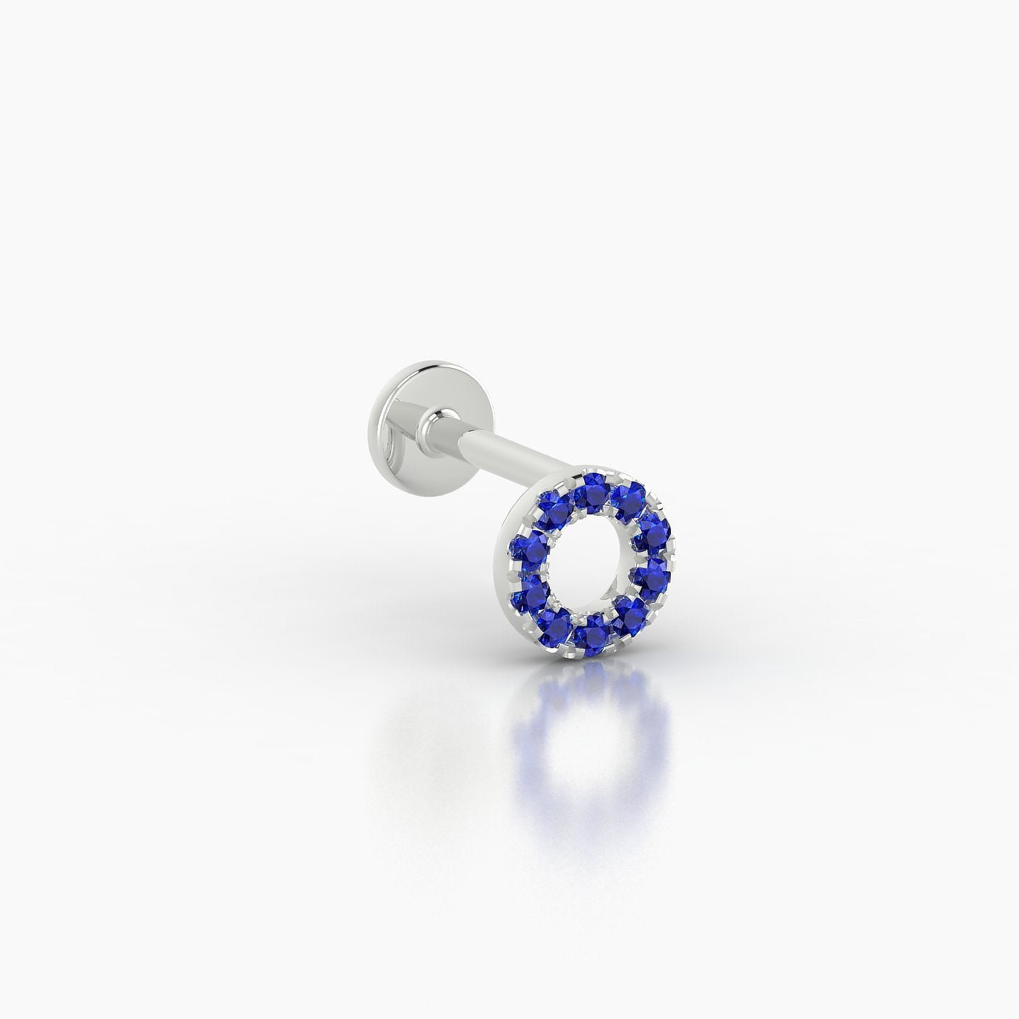 Sulis | 18k White Gold 6.5 mm 5 mm Sapphire Piercing