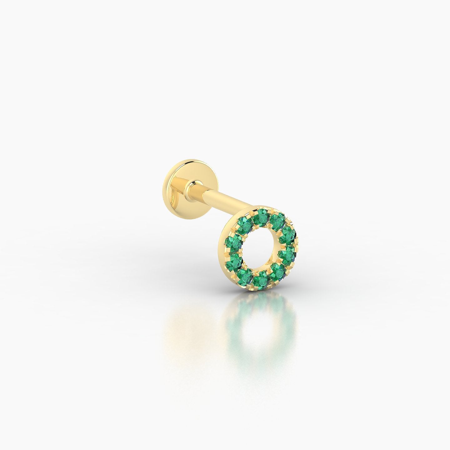 Sulis | 18k Yellow Gold 6.5 mm 5 mm Emerald Piercing