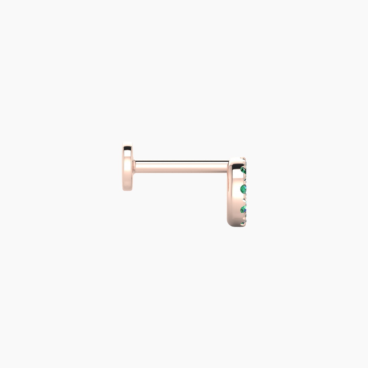 Sulis | 18k Rose Gold 6.5 mm 5 mm Emerald Piercing