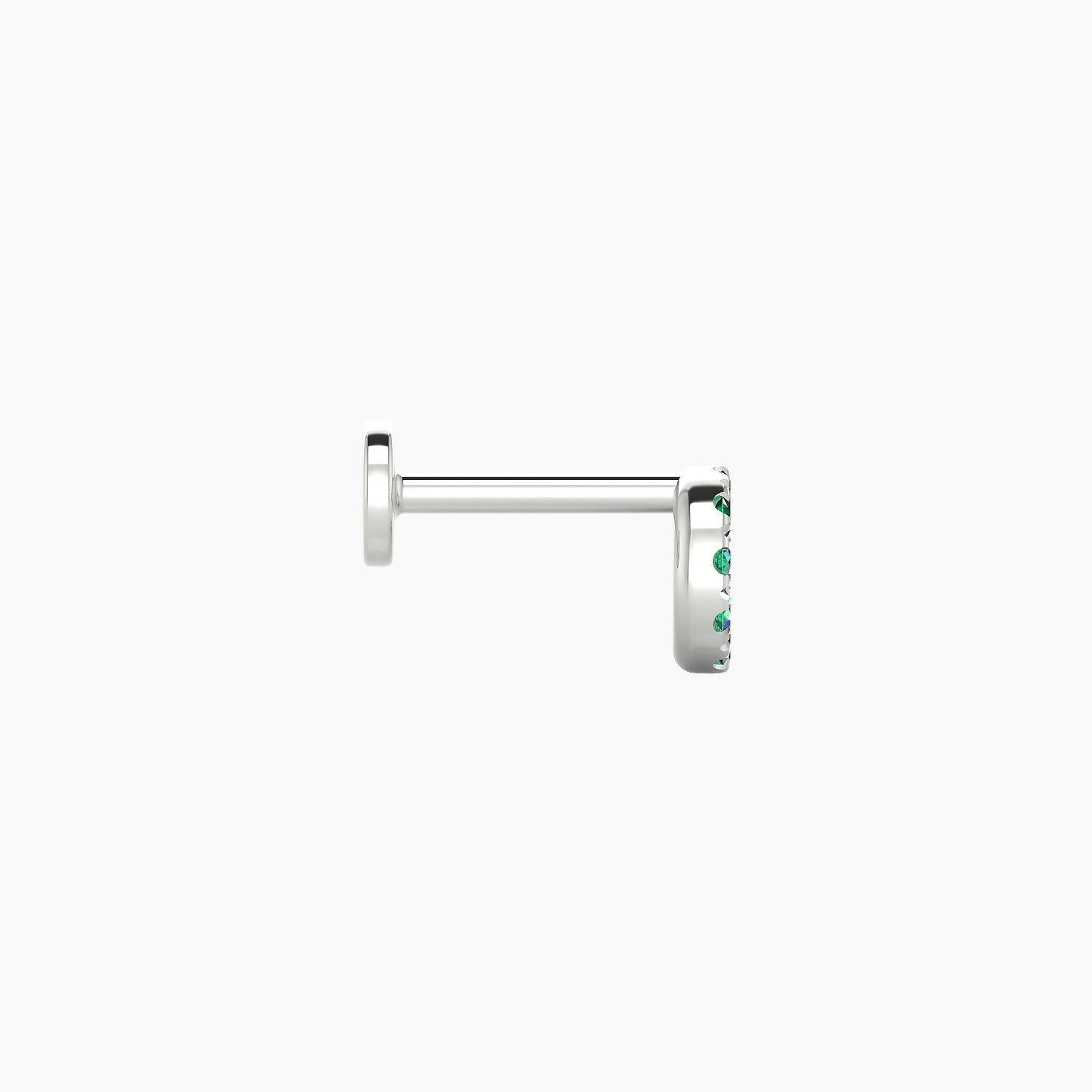 Sulis | 18k White Gold 6.5 mm 5 mm Emerald Piercing