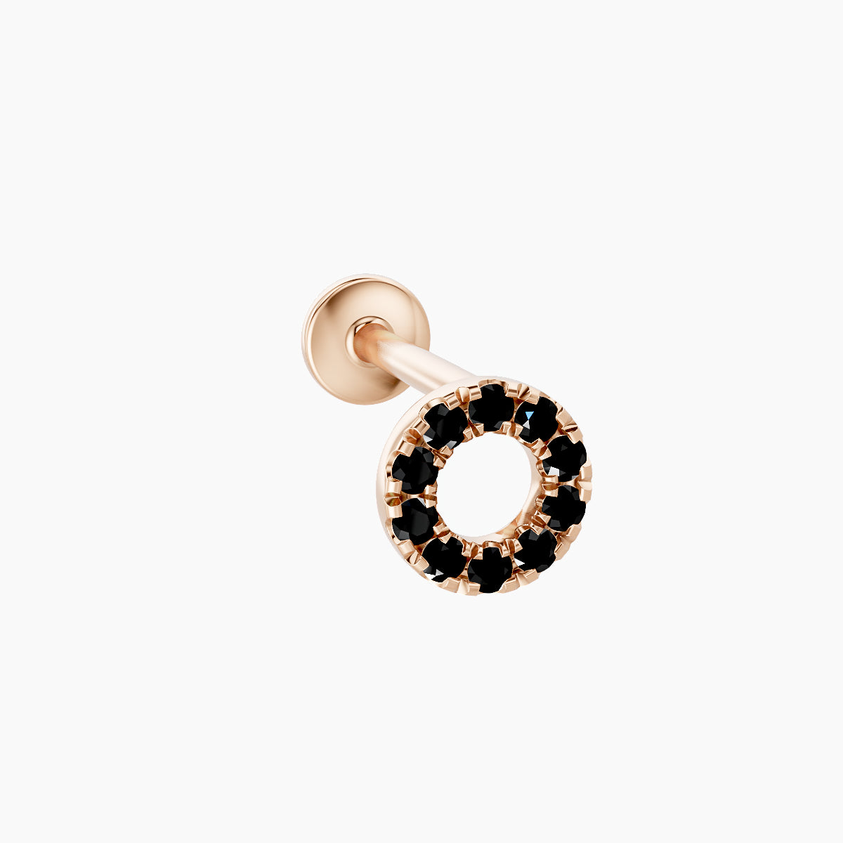 Sulis | 18k Rose Gold 8 mm 5 mm Black Diamond Piercing