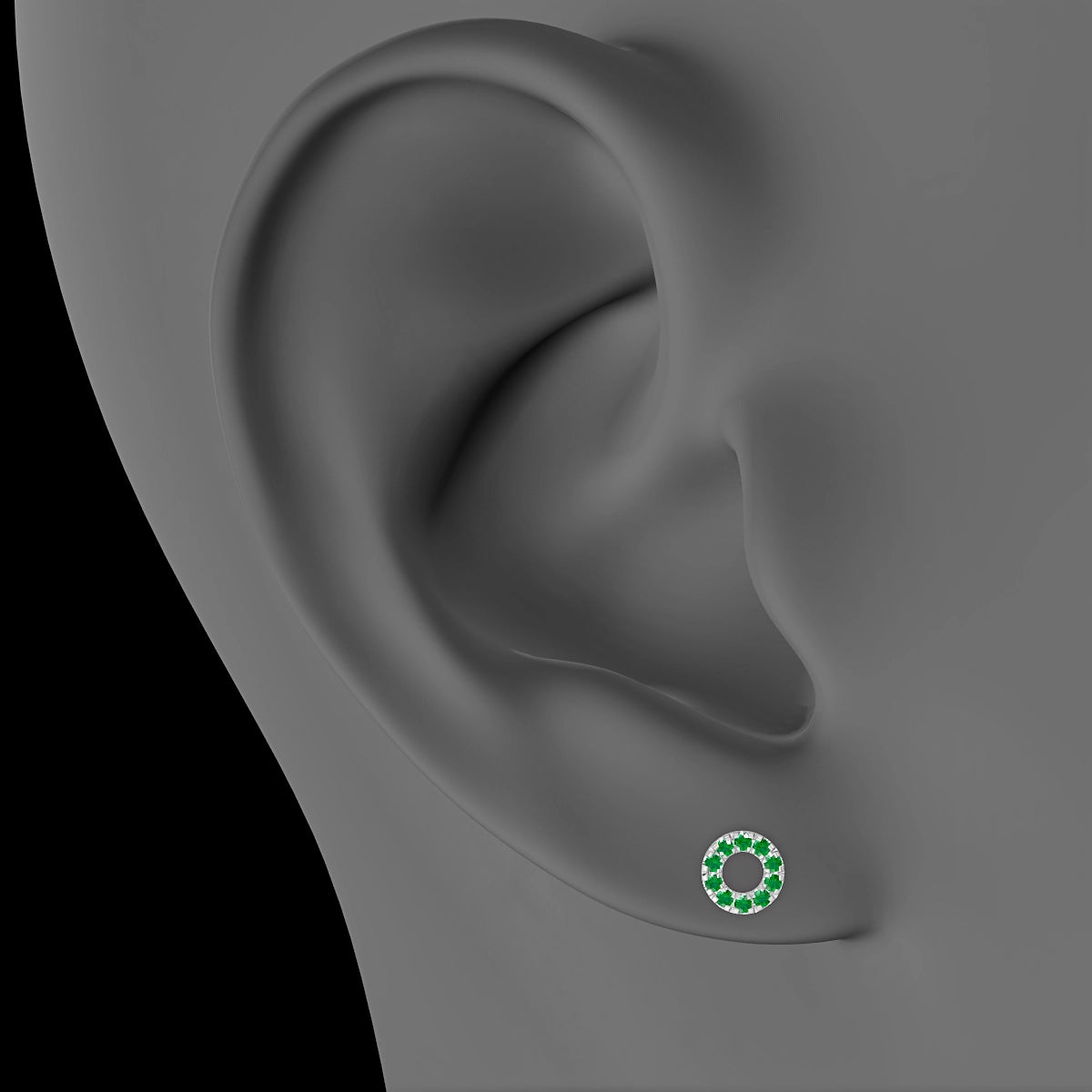 Sulis | 18k White Gold 8 mm 5 mm Emerald Piercing