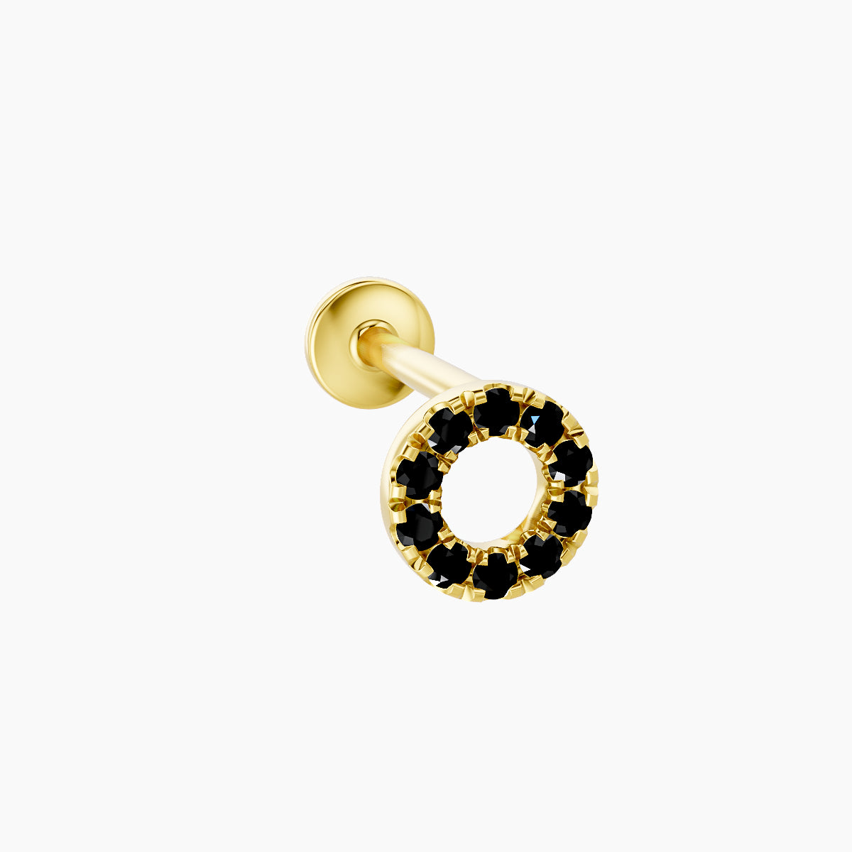 Sulis | 18k Yellow Gold 8 mm 5 mm Black Diamond Piercing