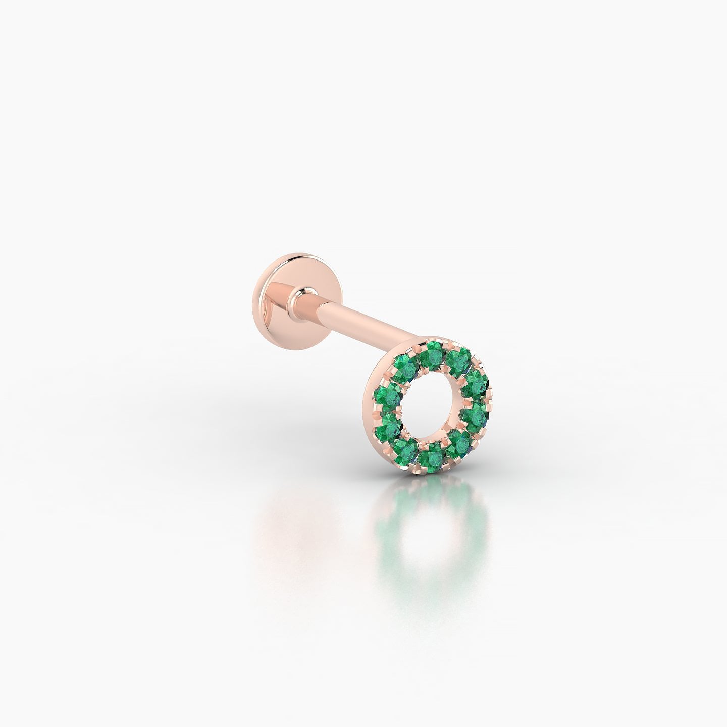 Sulis | 18k Rose Gold 8 mm 5 mm Emerald Piercing