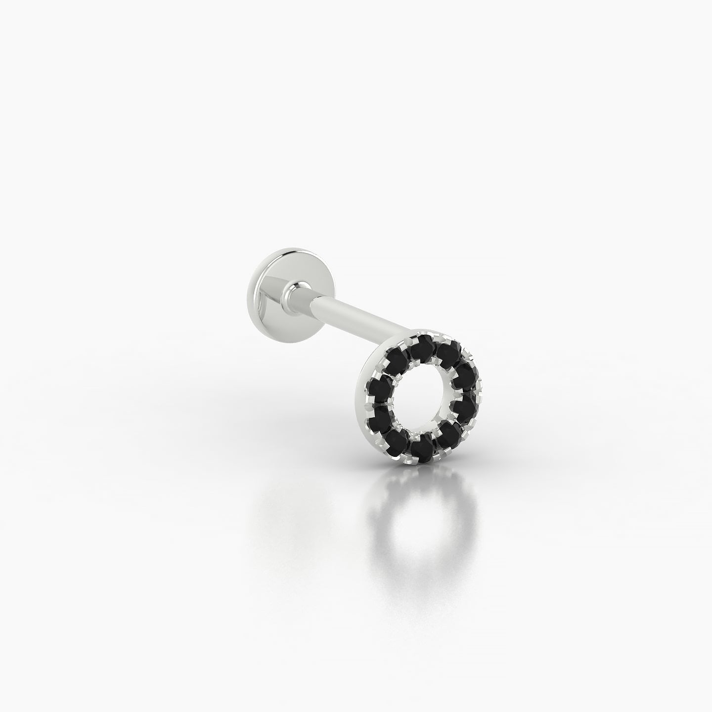 Sulis | 18k White Gold 8 mm 5 mm Black Diamond Piercing