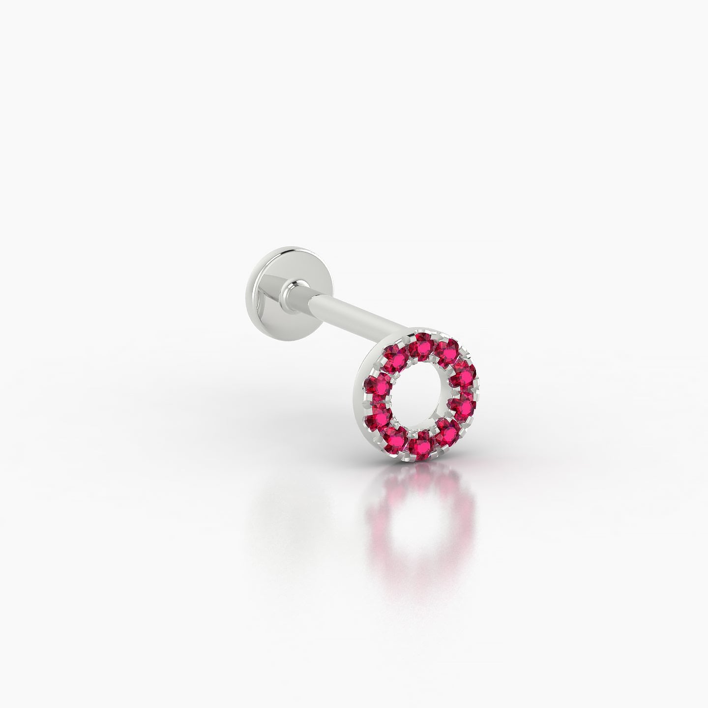 Sulis | 18k White Gold 8 mm 5 mm Ruby Piercing