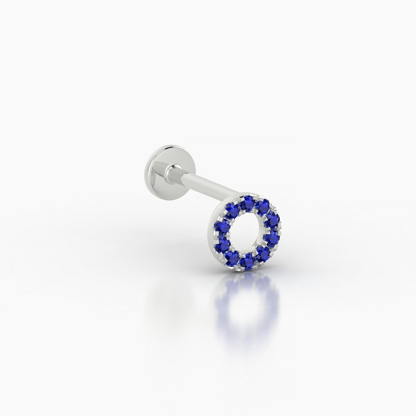 Sulis | 18k White Gold 8 mm 5 mm Sapphire Piercing