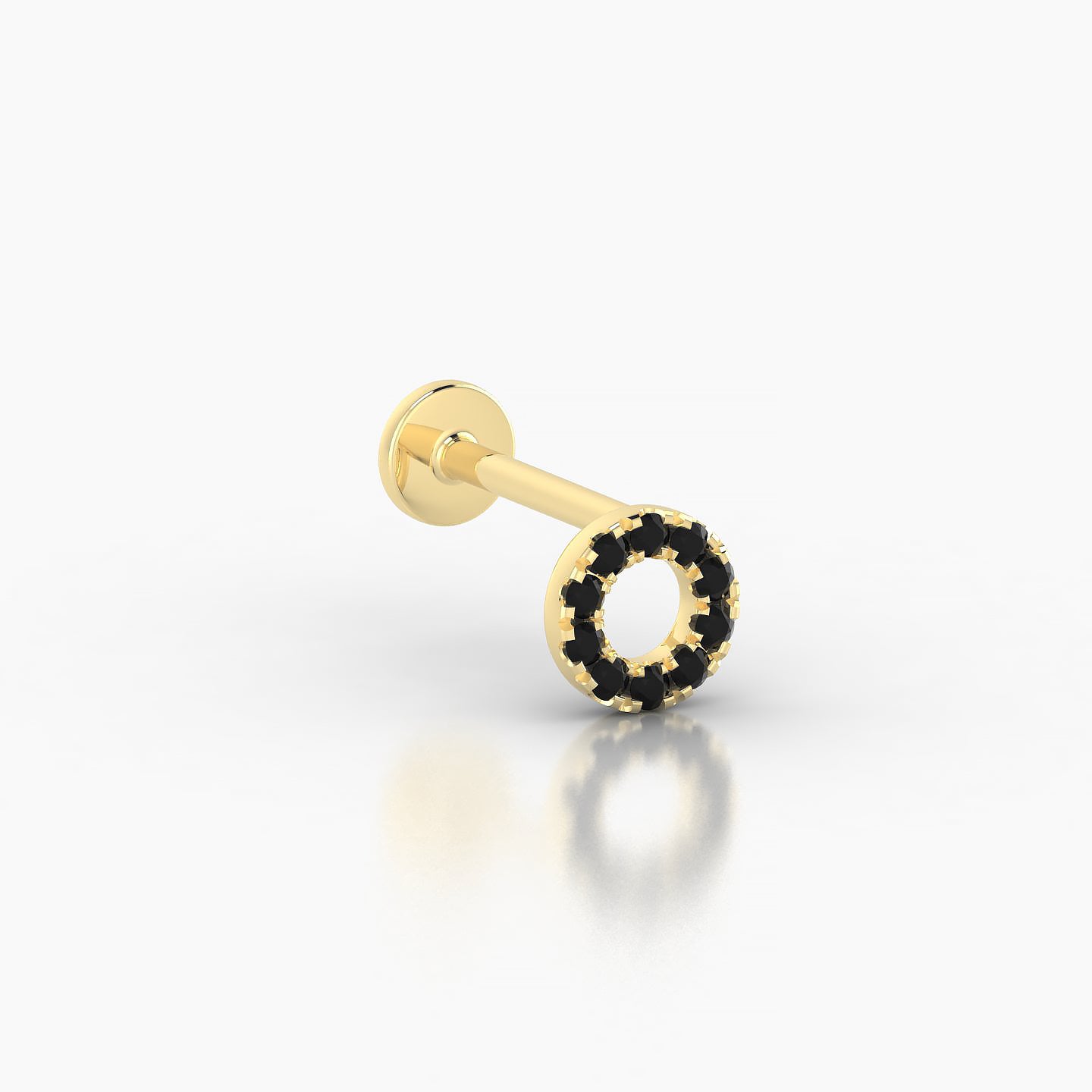 Sulis | 18k Yellow Gold 8 mm 5 mm Black Diamond Piercing