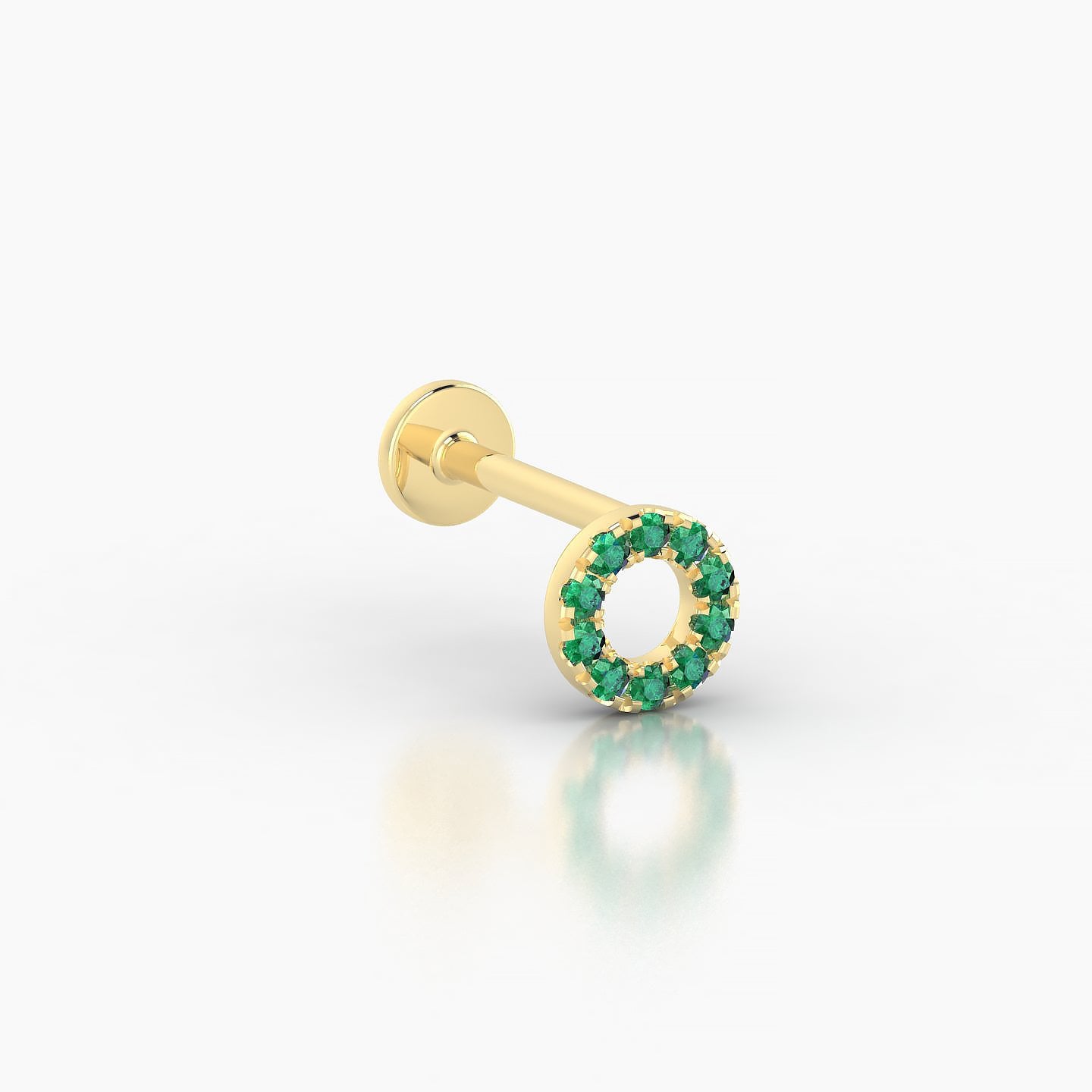 Sulis | 18k Yellow Gold 8 mm 5 mm Emerald Piercing