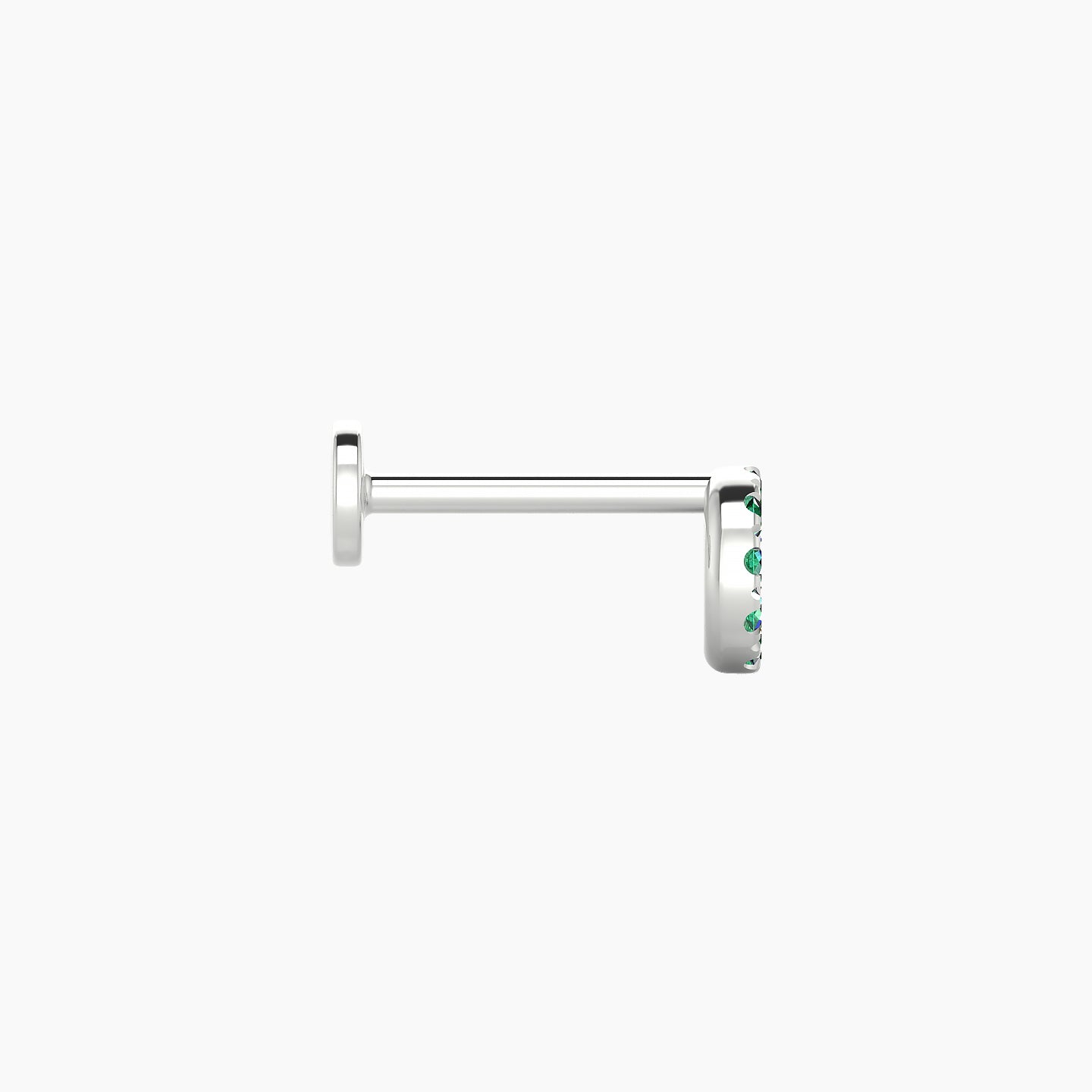 Sulis | 18k White Gold 8 mm 5 mm Emerald Piercing