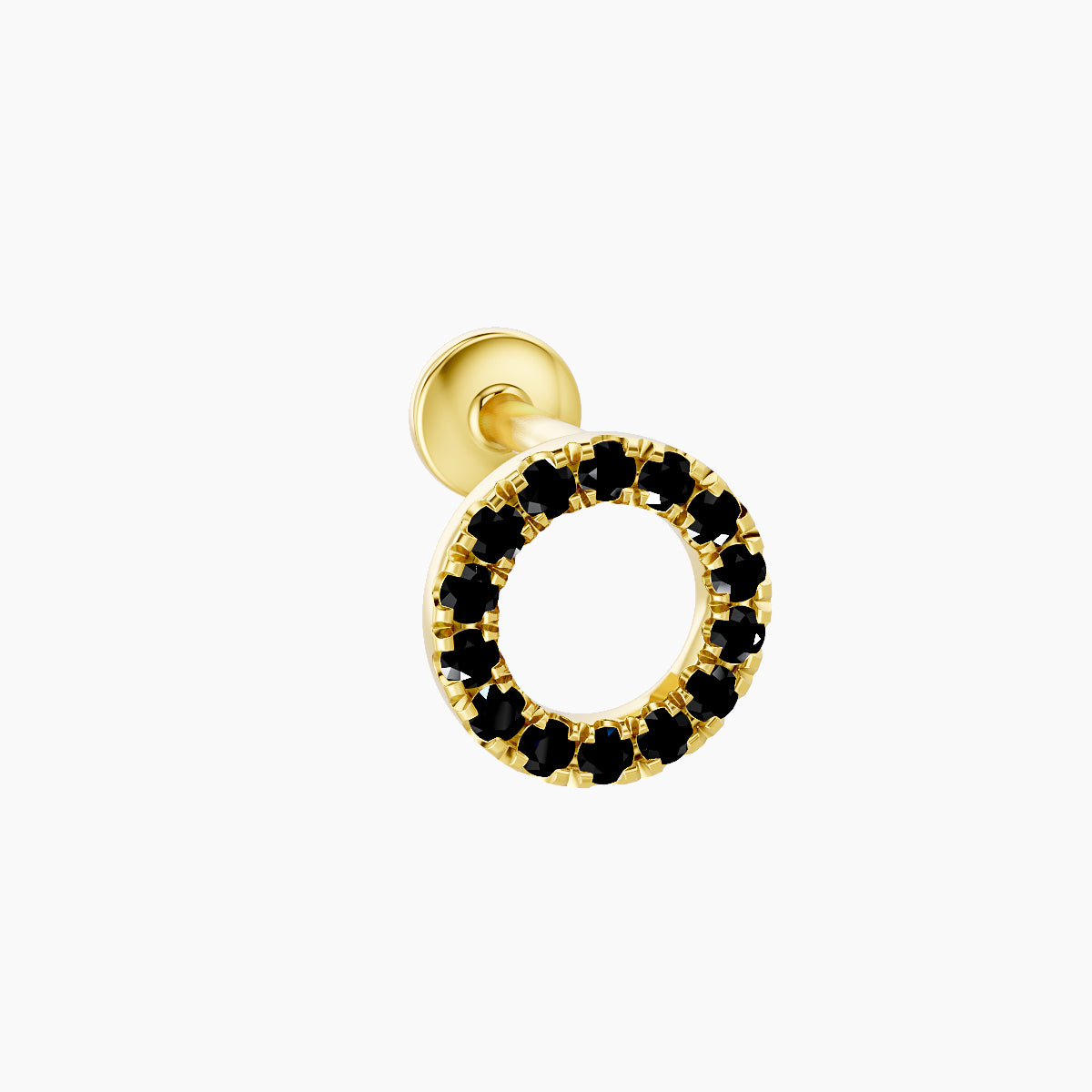 Sulis | 18k Yellow Gold 5 mm 6.5 mm Black Diamond Piercing