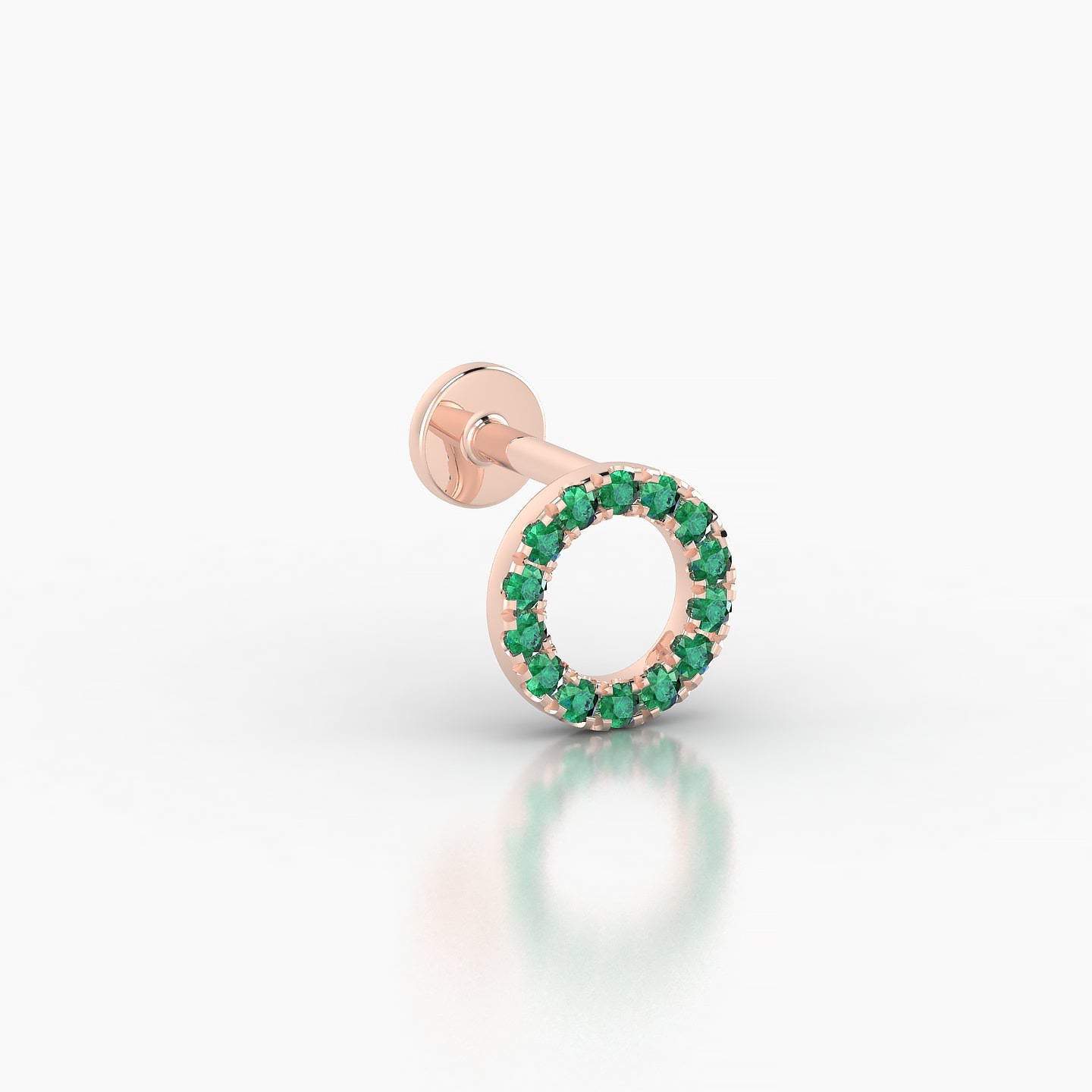 Sulis | 18k Rose Gold 5 mm 6.5 mm Emerald Piercing