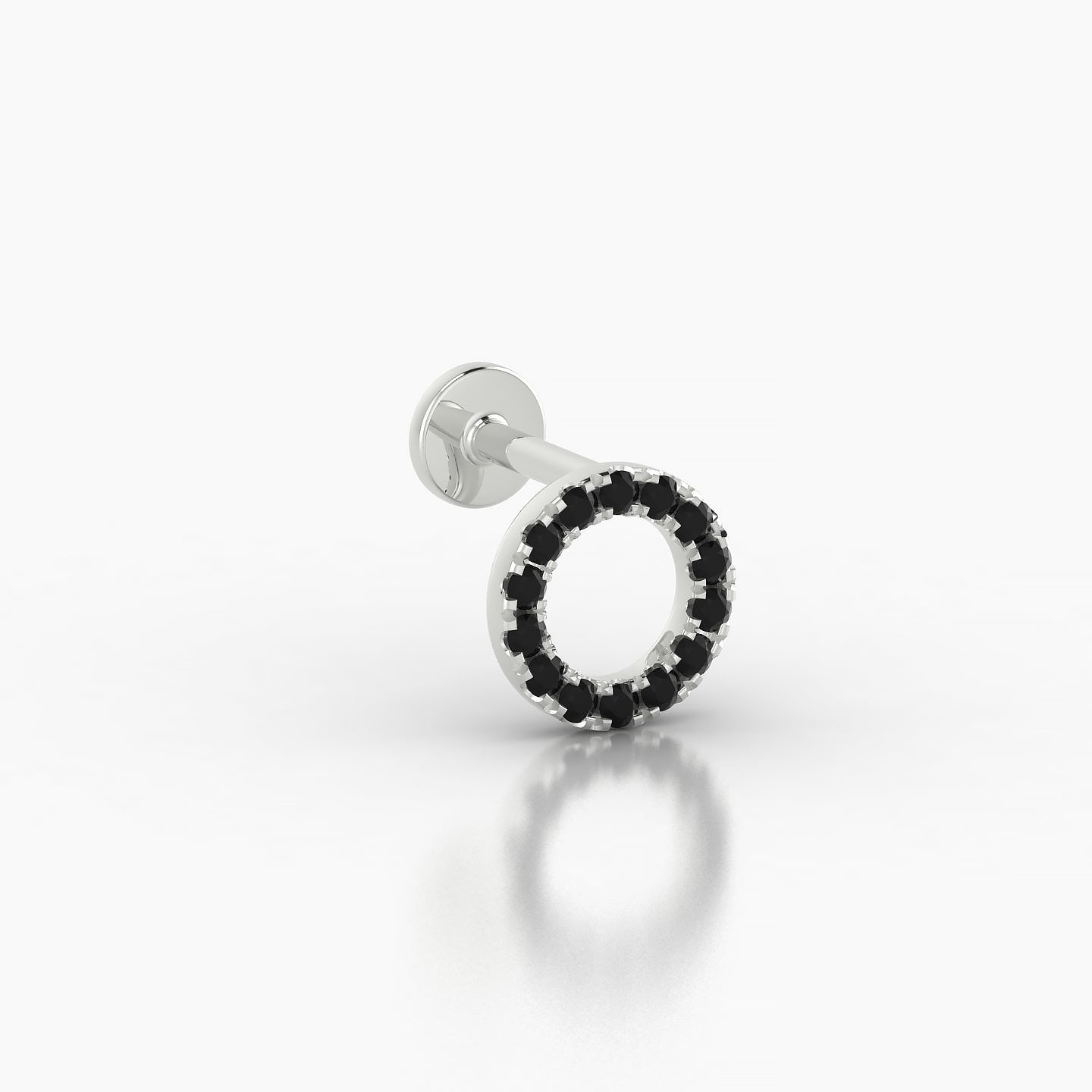 Sulis | 18k White Gold 5 mm 6.5 mm Black Diamond Piercing