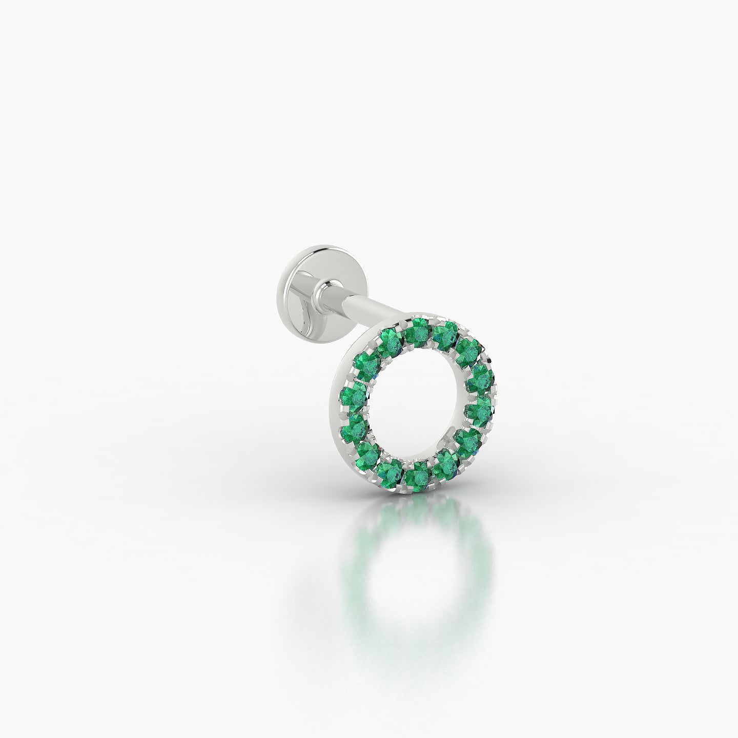 Sulis | 18k White Gold 5 mm 6.5 mm Emerald Piercing