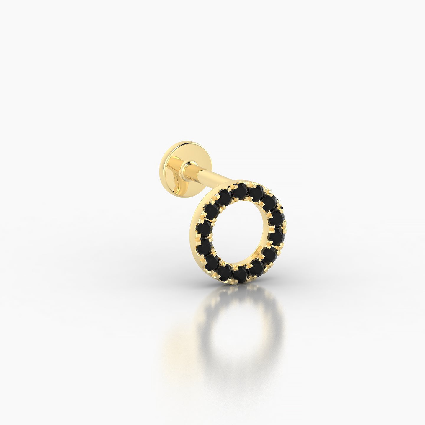 Sulis | 18k Yellow Gold 5 mm 6.5 mm Black Diamond Piercing