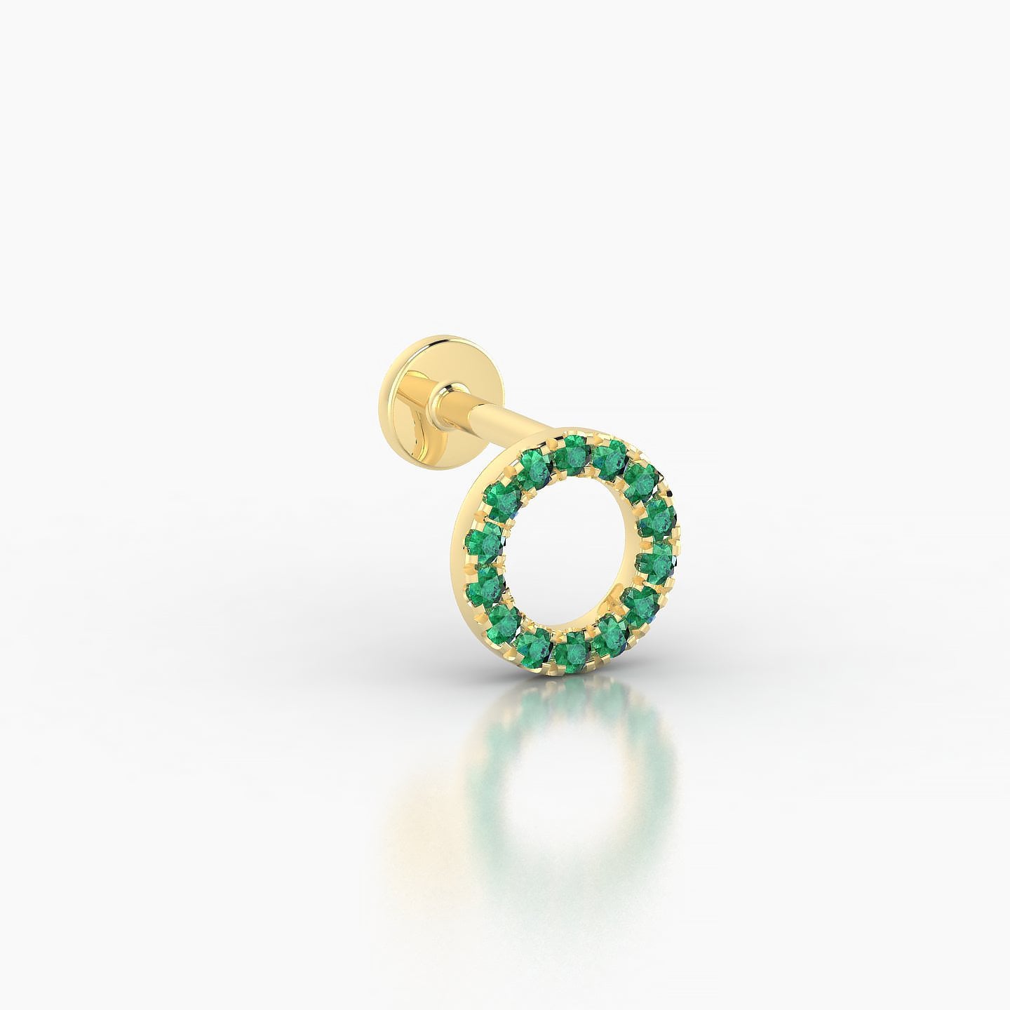 Sulis | 18k Yellow Gold 5 mm 6.5 mm Emerald Piercing