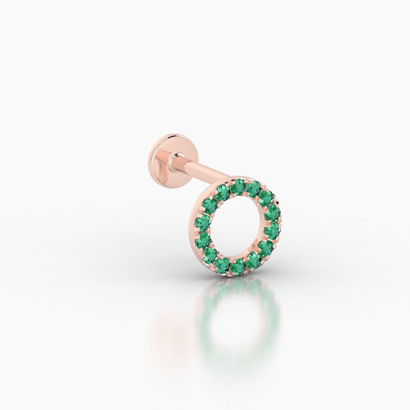 Sulis | 18k Rose Gold 6.5 mm 6.5 mm Emerald Piercing