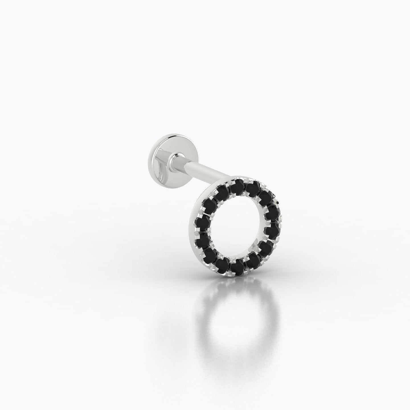 Sulis | 18k White Gold 6.5 mm 6.5 mm Black Diamond Piercing