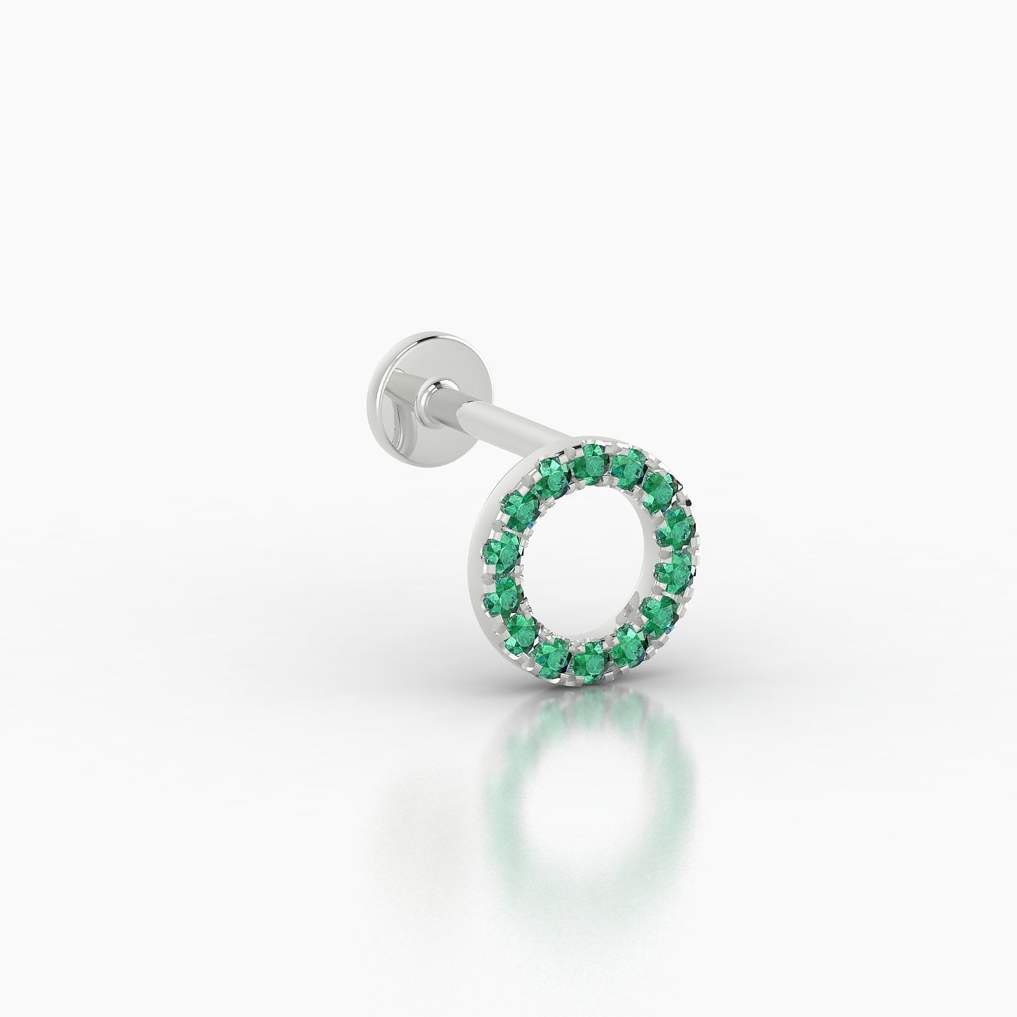 Sulis | 18k White Gold 6.5 mm 6.5 mm Emerald Piercing