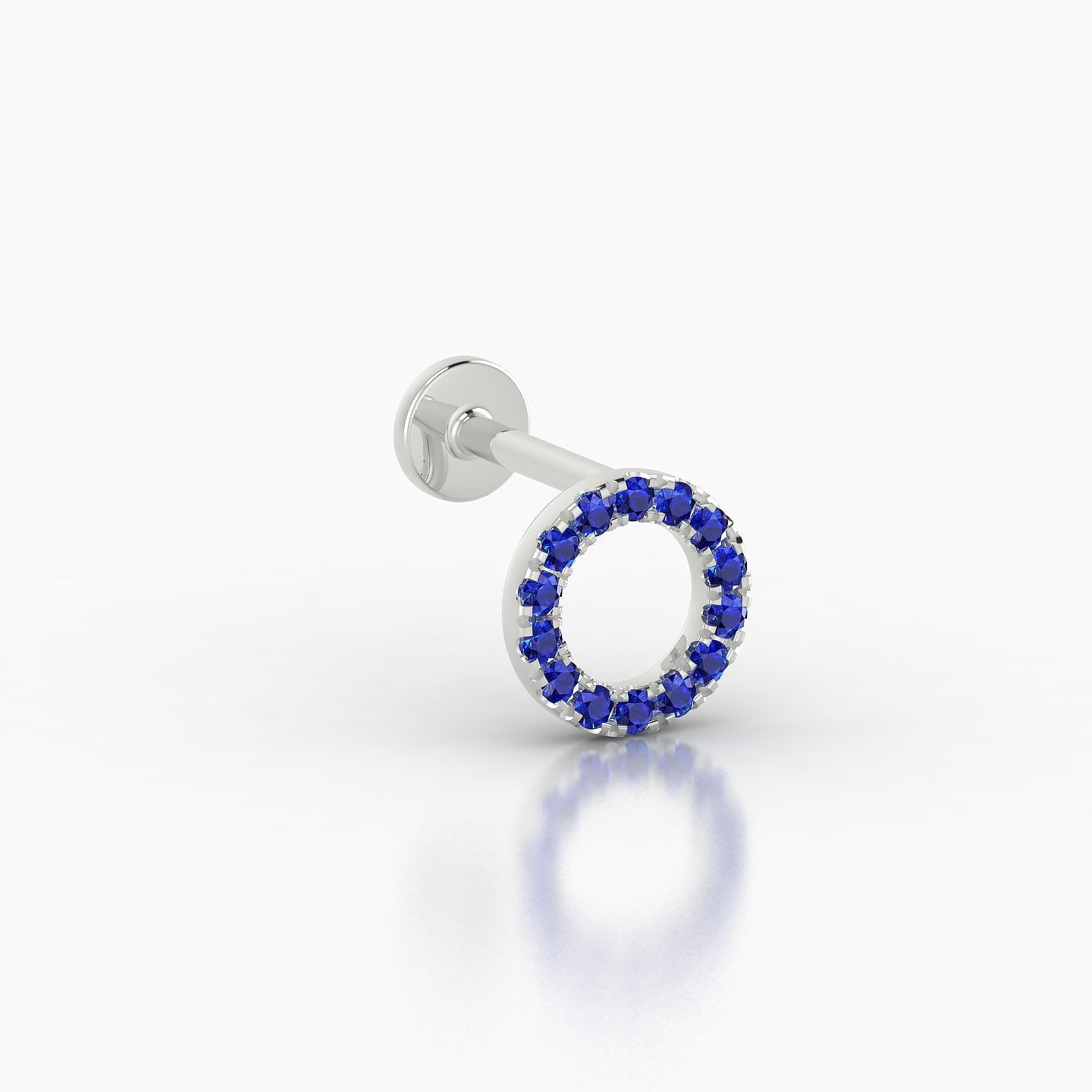 Sulis | 18k White Gold 6.5 mm 6.5 mm Sapphire Piercing