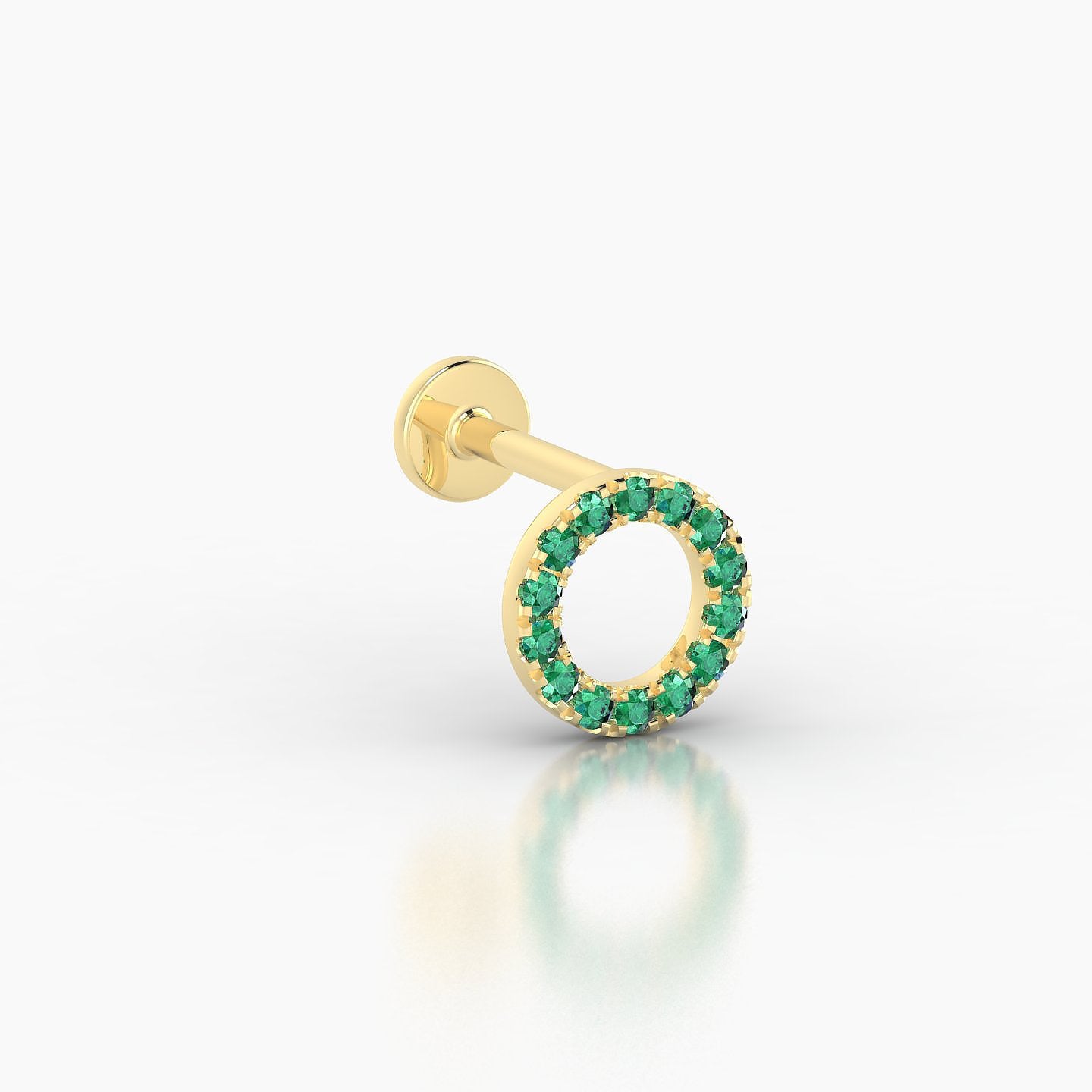 Sulis | 18k Yellow Gold 6.5 mm 6.5 mm Emerald Piercing