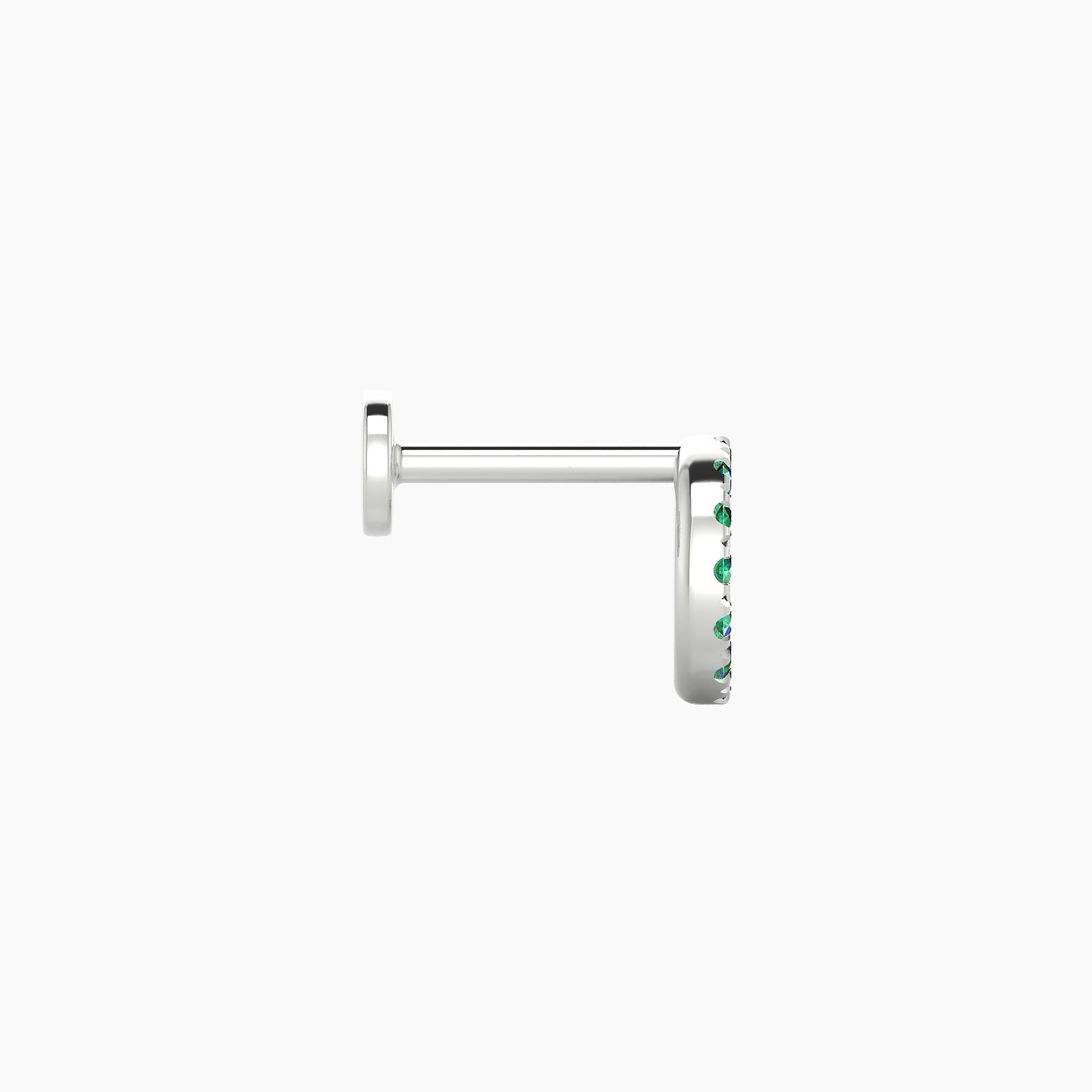 Sulis | 18k White Gold 6.5 mm 6.5 mm Emerald Piercing