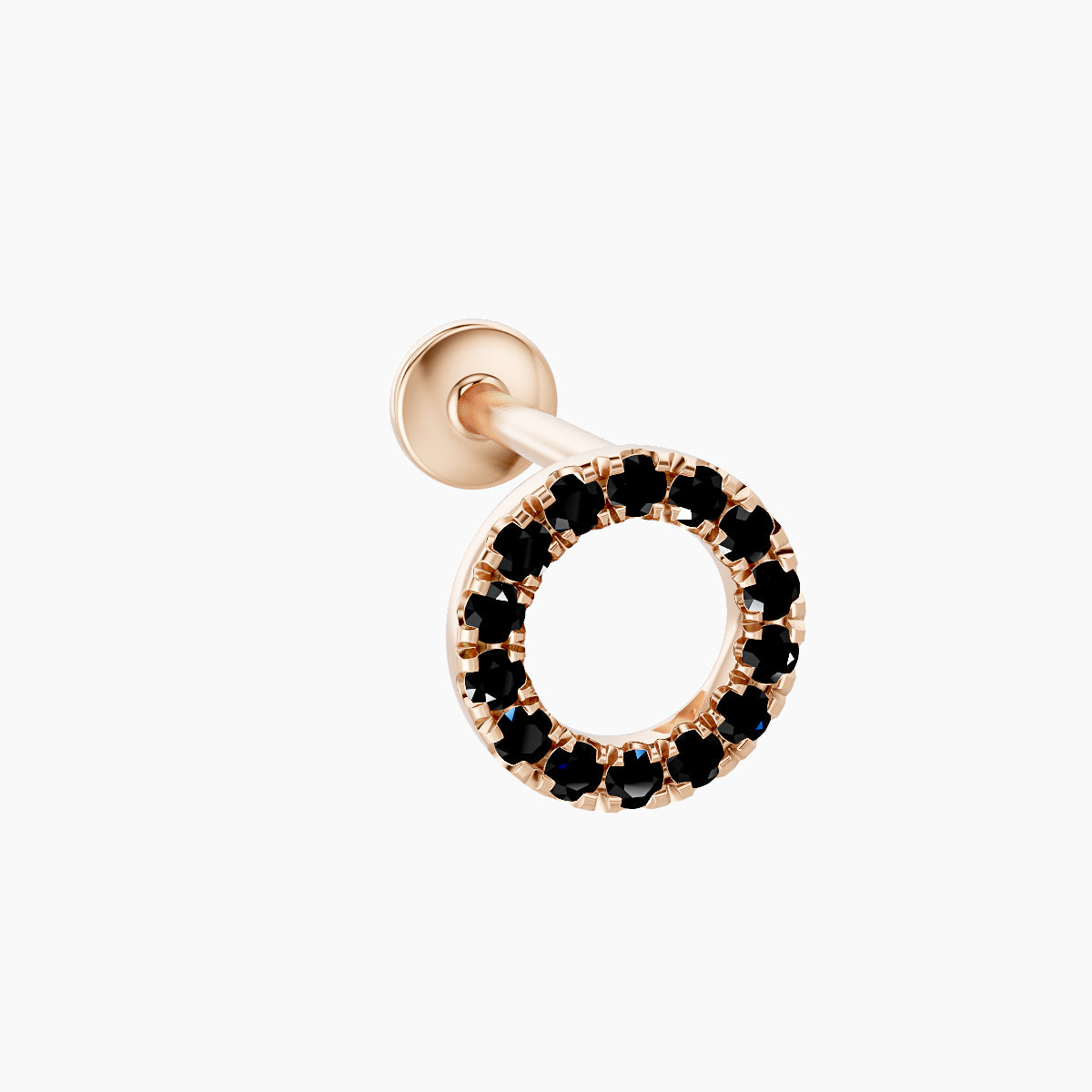 Sulis | 18k Rose Gold 8 mm 6.5 mm Black Diamond Piercing
