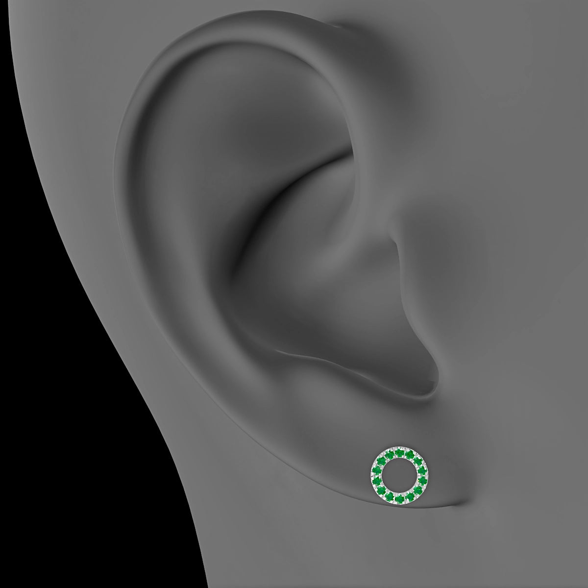 Sulis | 18k White Gold 8 mm 6.5 mm Emerald Piercing