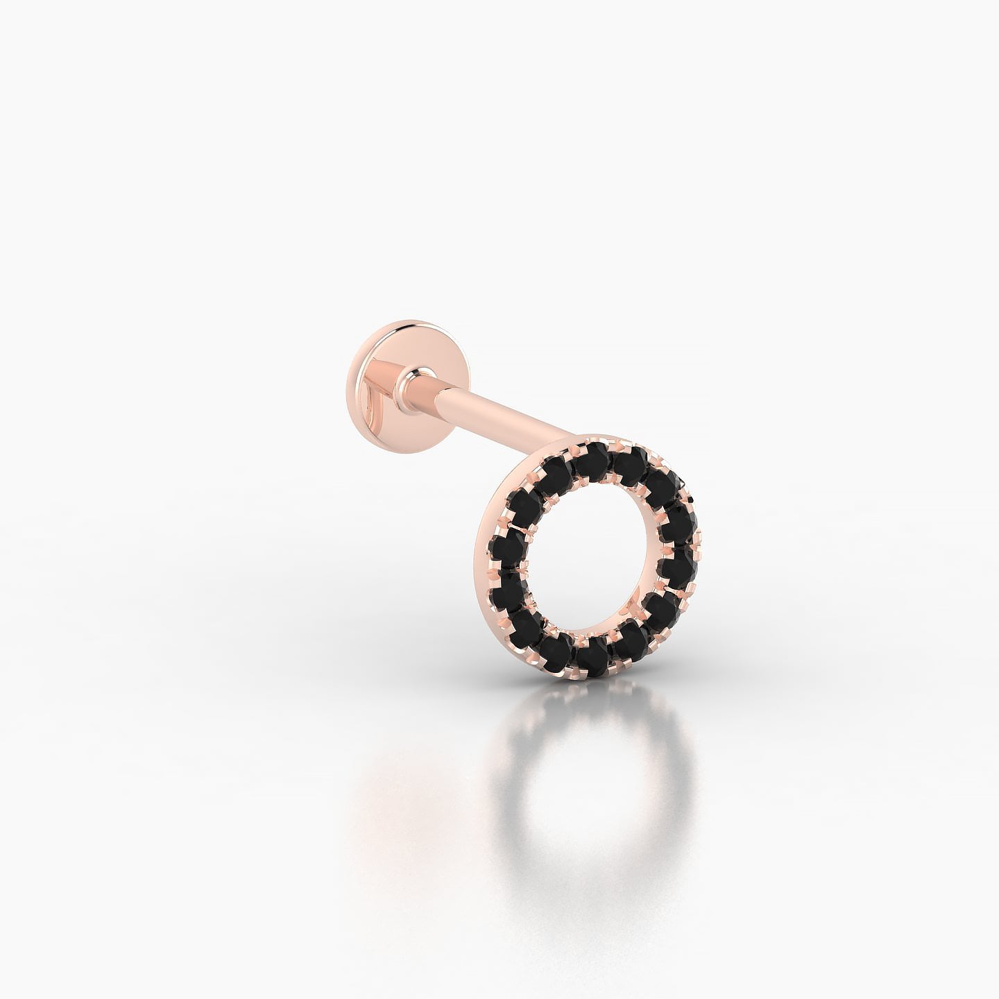 Sulis | 18k Rose Gold 8 mm 6.5 mm Black Diamond Piercing